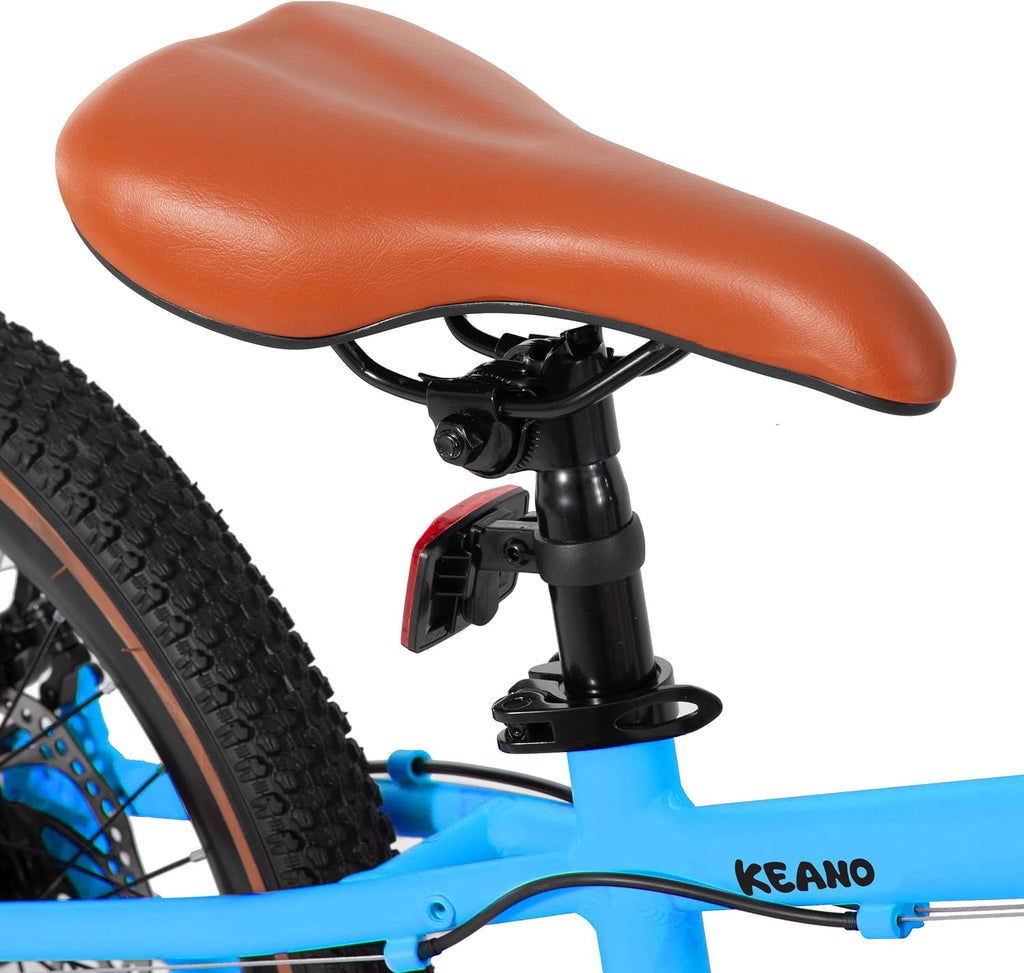 KEANO Huntaway 20 24 Inch Kids Bike for Boys & Girls Ages 7-12 Years Hardtail Mountain Bike for Kids with Aluminum Frame and 7-Speed Drivetrain Children Bicycle
