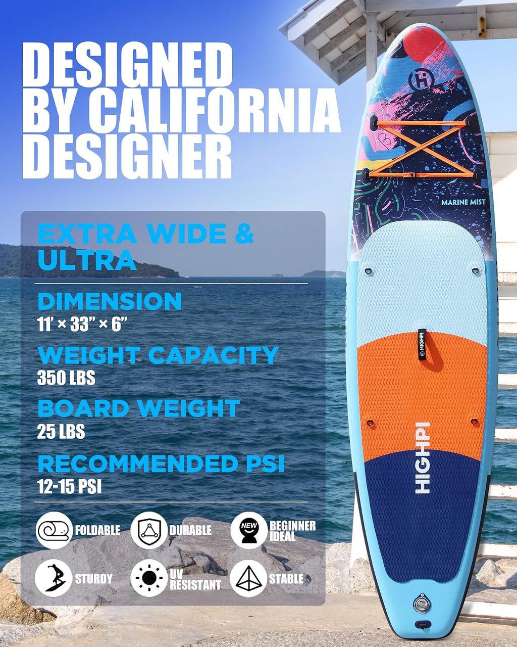 Inflatable Stand Up Paddle Board for Youth and Adults – Wide Sup with Premium Accessories, Blow Up Paddleboard for Surfing, Fishing, Yoga & More