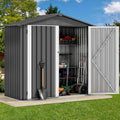 DWVO 6' x 4' Outdoor Storage Shed, Large Metal Tool Sheds, Heavy Duty Storage House with Lockable Doors & Air Vent for Backyard Patio Lawn to Store Bikes, Tools, Lawnmowers,Dark Gray