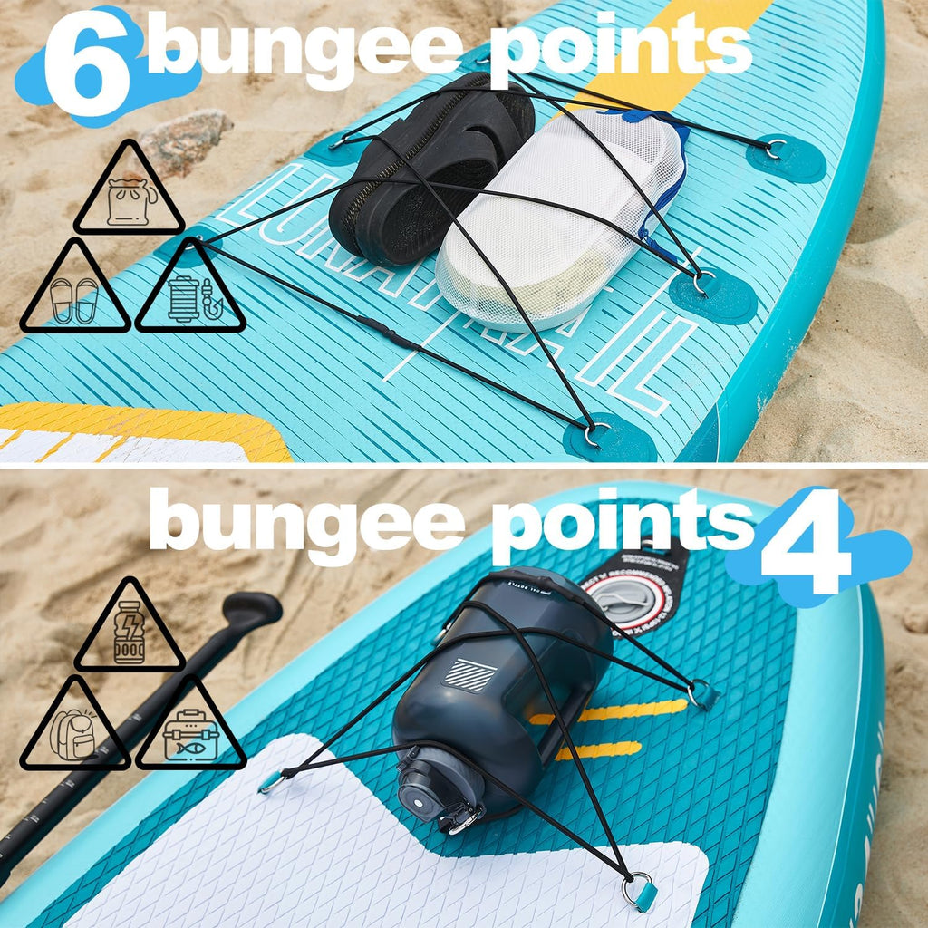 【11'×34'】 Extra Long/Extra Wide Premium Inflatable Stand Up Paddle Board (SUP) – Portable & Lightweight for Yoga, Surfing, Family Fun | Complete Kit with Paddle, Pump, Bag | Durable Design