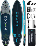 MOUSA 11'6'x35 Extra Wide Inflatable Stand Up Paddle Board, Stable Long SUP for 2 People/Family, Shoulder Strap, 3/5 Handles, 100L Backpack, All-Round Sup Board, Removeable Fin