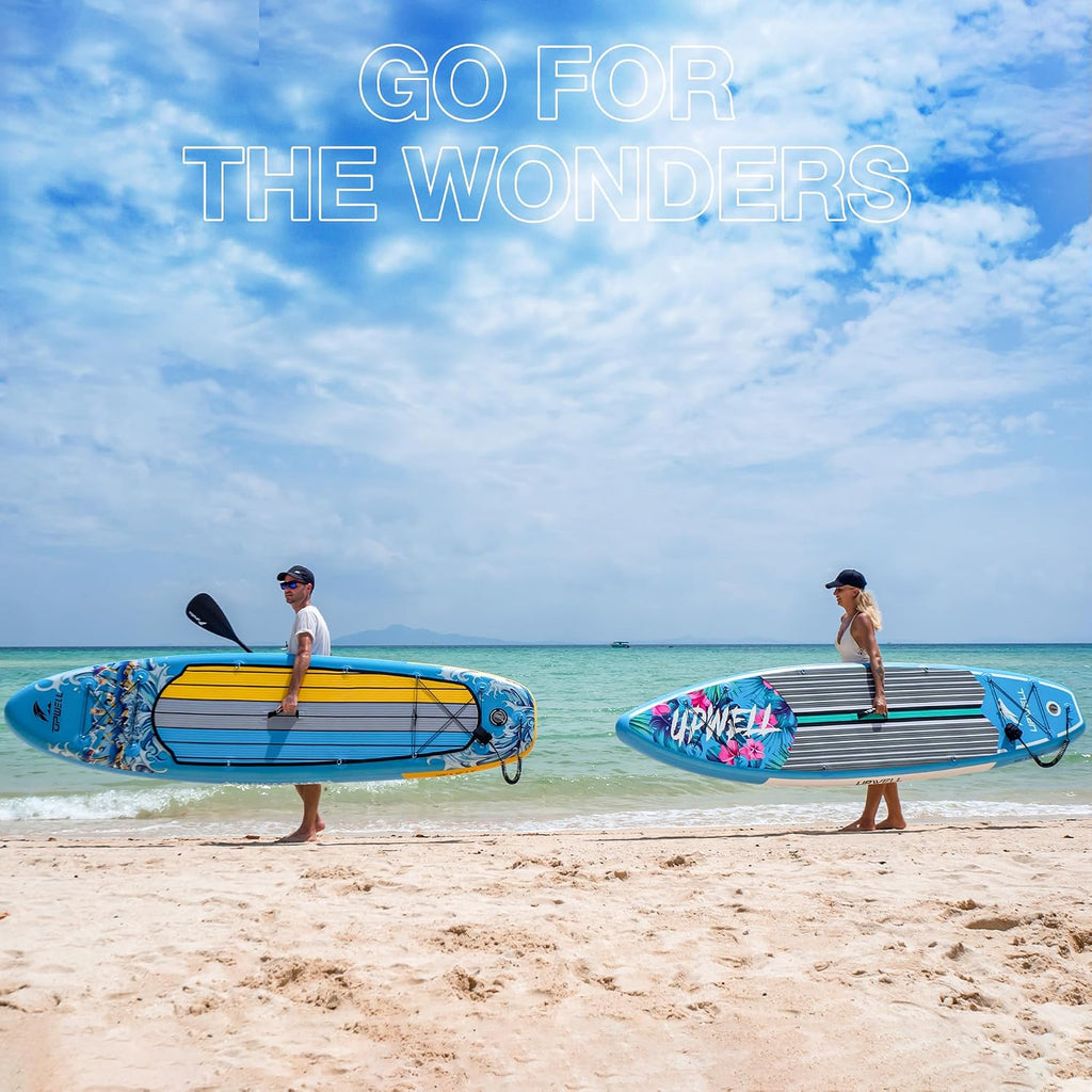UPWELL 10'6'/11'/11'6' Inflatable Paddle Board, Stand Up Paddlboard for Youth & Adults, Stable Design, Premium SUP Accessories, Backpack, Leash, Hand Pump, Fins