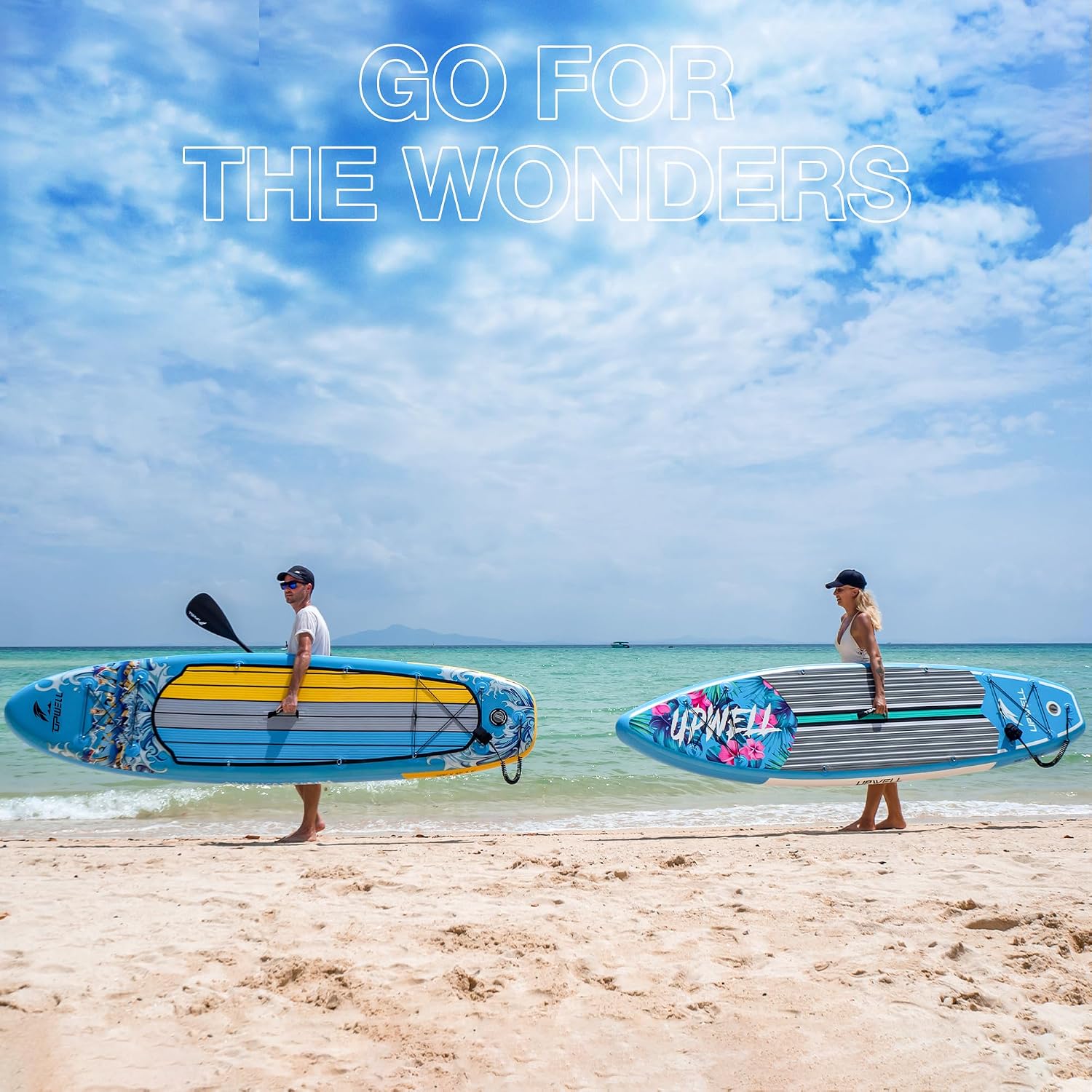 UPWELL 10'6'/11'/11'6' Inflatable Paddle Board, Stand Up Paddlboard for Youth & Adults, Stable Design, Premium SUP Accessories, Backpack, Leash, Hand Pump, Fins