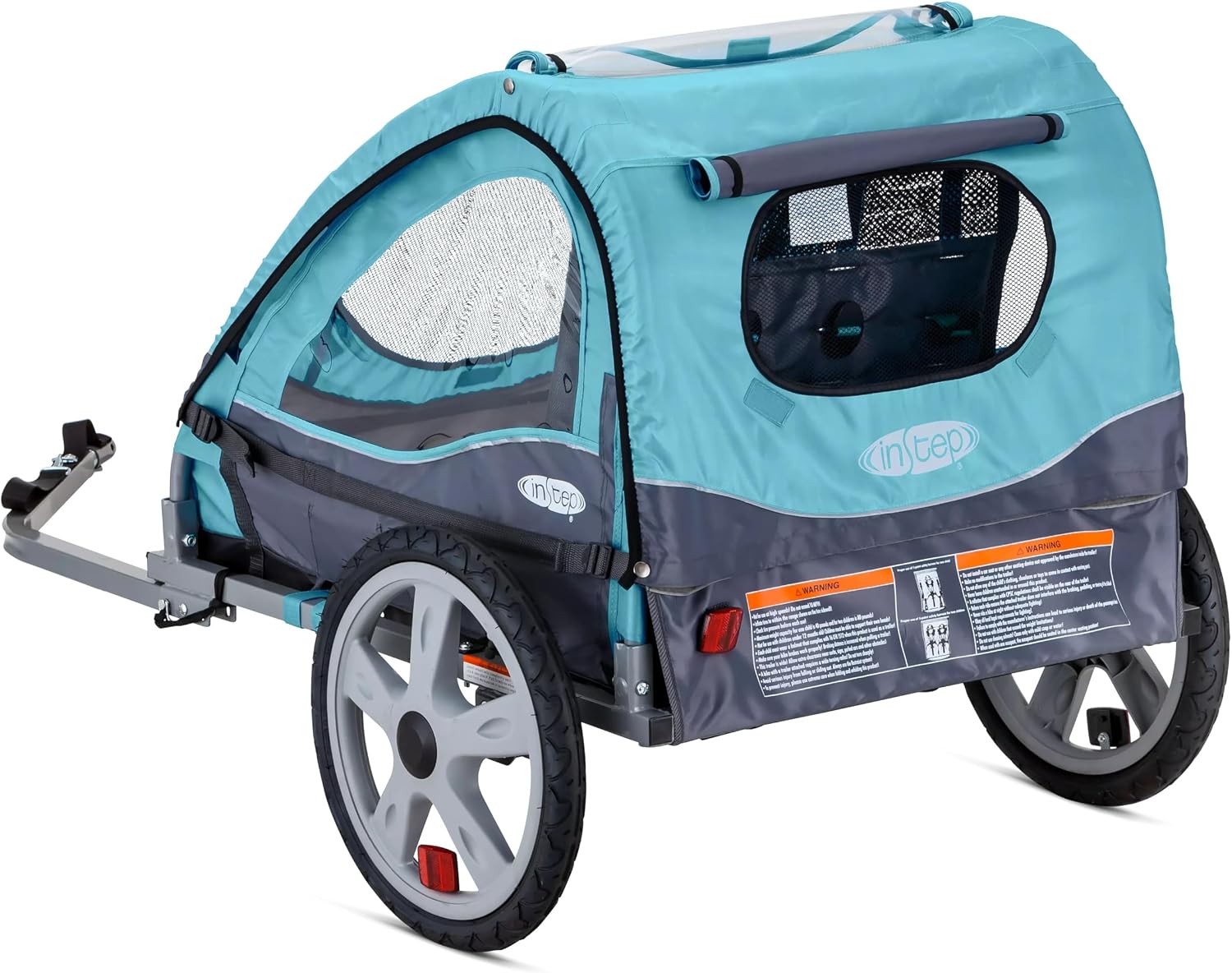 InStep Take 2 Kids Bike Trailer, Double Seat, Universal Coupler, Folding Frame, Quick-Release Wheels, Canopy with Bug Screen and Weather Shield, Bike Trailer for Kids