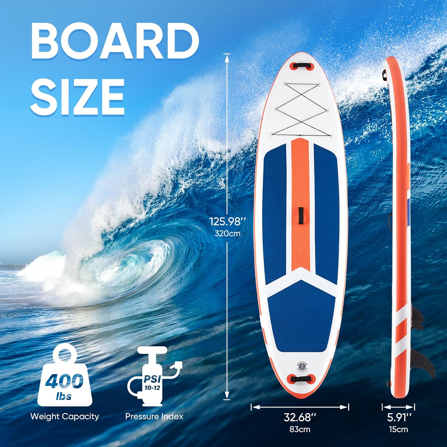 DUMOS Inflatable Stand Up Paddle Board, 10.5'×33'' Paddle Boards with Non-Slip Deck, Durable Advanced Material and Complete SUP Accessories for All Skill Levels