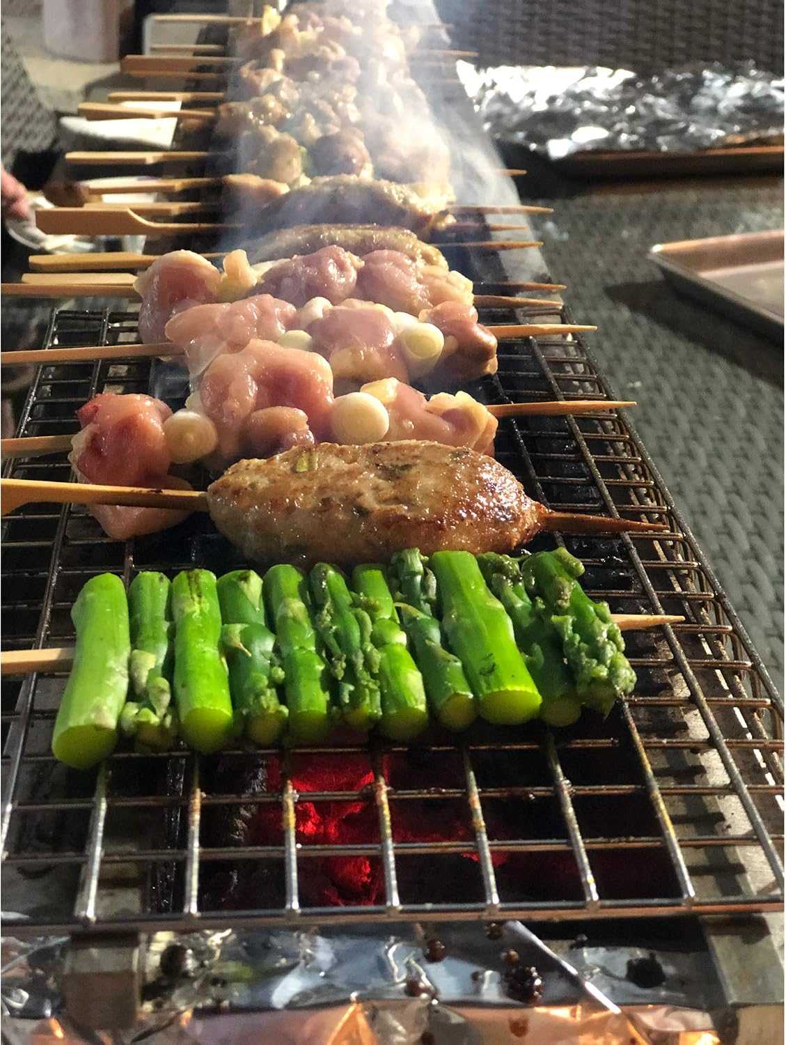 The Bincho Grill 36' Yakitori Charcoal Grill, Japanese Style Tabletop Robata BBQ – Stainless Steel, Commercial Grade Binchotan Grill for Skewers – Authentic, Heavy-Duty, Rust-Resistant