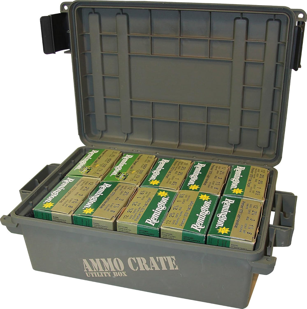 MTM ACR4-18 Ammo Crate Utility Box-Carry up to 65lbs of gear-Stackable design,double padlock for security - Water-resistant O-ring seal - Army Green,(Pack of 4)