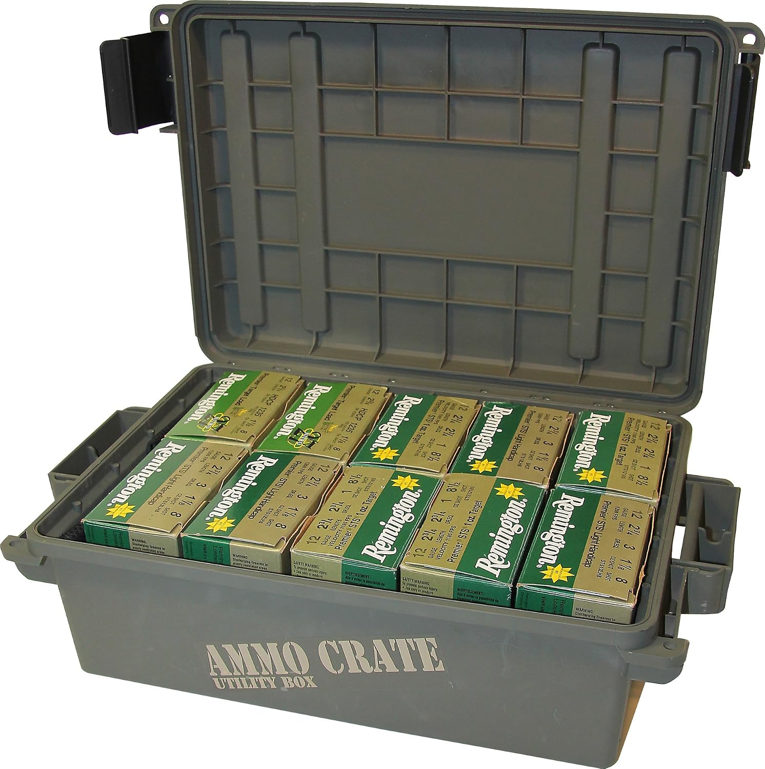 MTM ACR4-18 Ammo Crate Utility Box-Carry up to 65lbs of gear-Stackable design,double padlock for security - Water-resistant O-ring seal - Army Green,(Pack of 4)