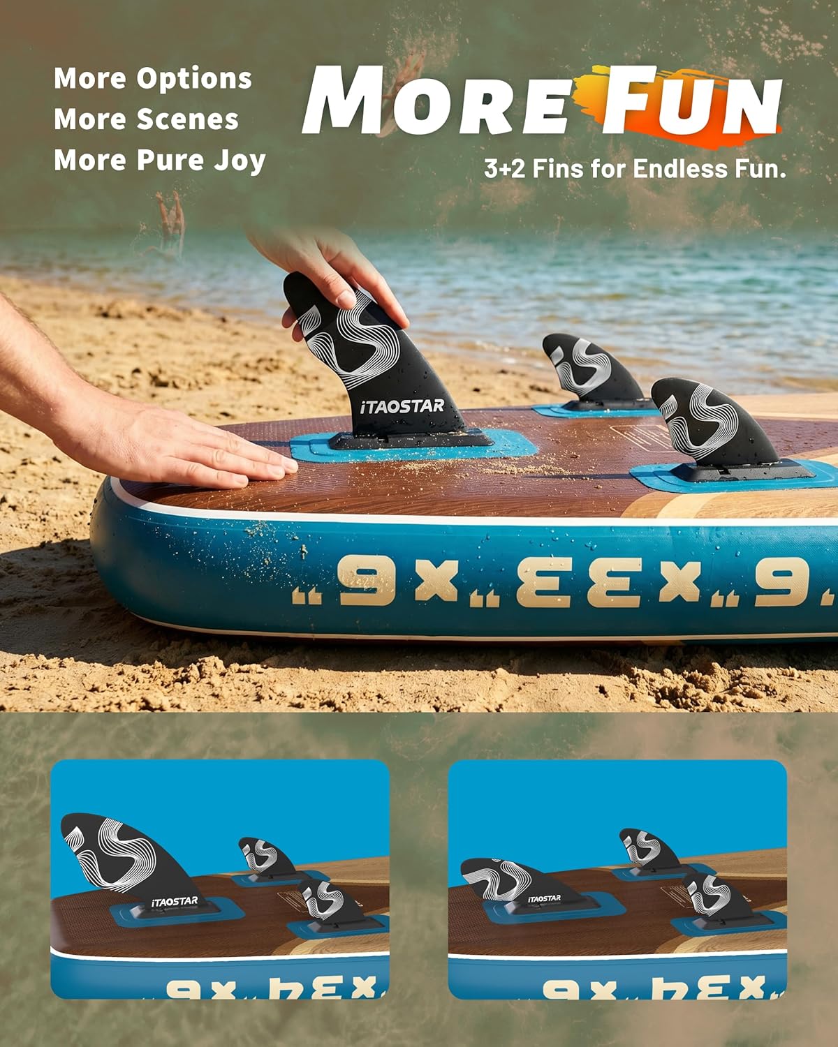 iTAOSTAR Wild 11'×36'/11'6'×34'/12'6'×33' Inflatable Paddle Board with Seat, One-Stop Premium SUP Board Gears, Tailored 5 Fins, Stable Inflatable Stand Up Paddle Boards for Youth/Adults of All Levels