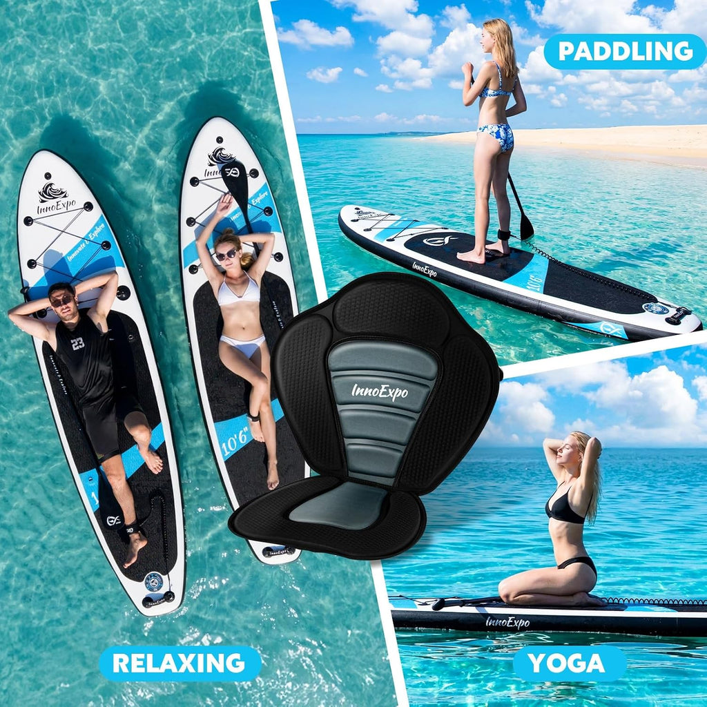 InnoExpo Inflatable Stand Up Paddle Boards with Premium Accessories, Wide Stable SUP Paddle Board Design, Non-Slip Comfort Deck for Youth & Adults
