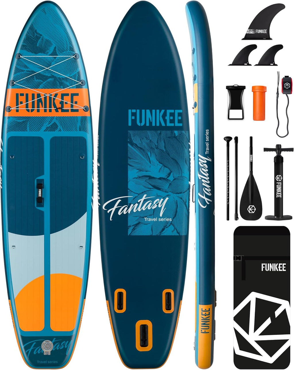 11'×34'×6' Extra Wide Inflatable Stand Up Paddle Board, Sup Board with Removable Fins, Backpack, Floating Paddle, Safety Leash, Floating Phone Case for Adults & Youth of All Skill Levels