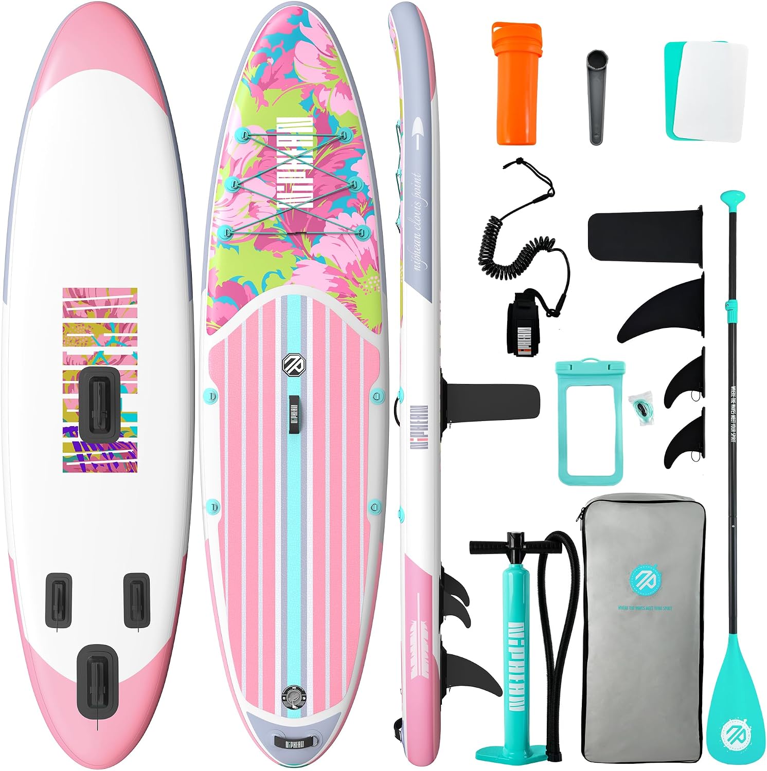 Niphean Inflatable Stand Up Paddle Board with SUP Accessories, Anti-Slip EVA Deck, 10'6'' Inflatable Paddle Boards for Adults & Youth of All Skill Levels