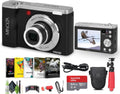 Minolta MNB5Z 56MP Dual Lens Point & Shoot Digital Camera with 5X Optical Zoom & 5K Ultra HD Video Bundle with 64GB Memory Card + Vlogger Tripod + Bag + Cleaning Kit + More Accessories (Black)