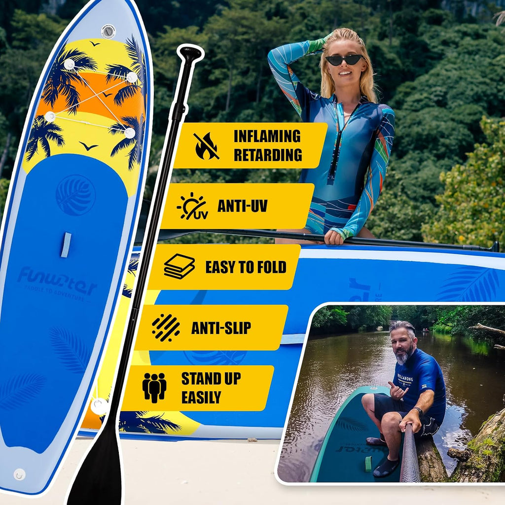 FunWater Stand Up Paddle Board Ultra-Light Inflatable Paddleboard with SUP Accessories for Adults & Youth of All Skill Levels