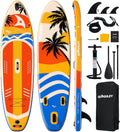 Quashley Inflatable Paddle Board Extra Wide Stand Up Paddleboards 11'×34' with All Premium Paddle Board Accessories,Inflatable SUP for Adults/Family,Beginner-Friendly,Removable Fin,Hand Pump