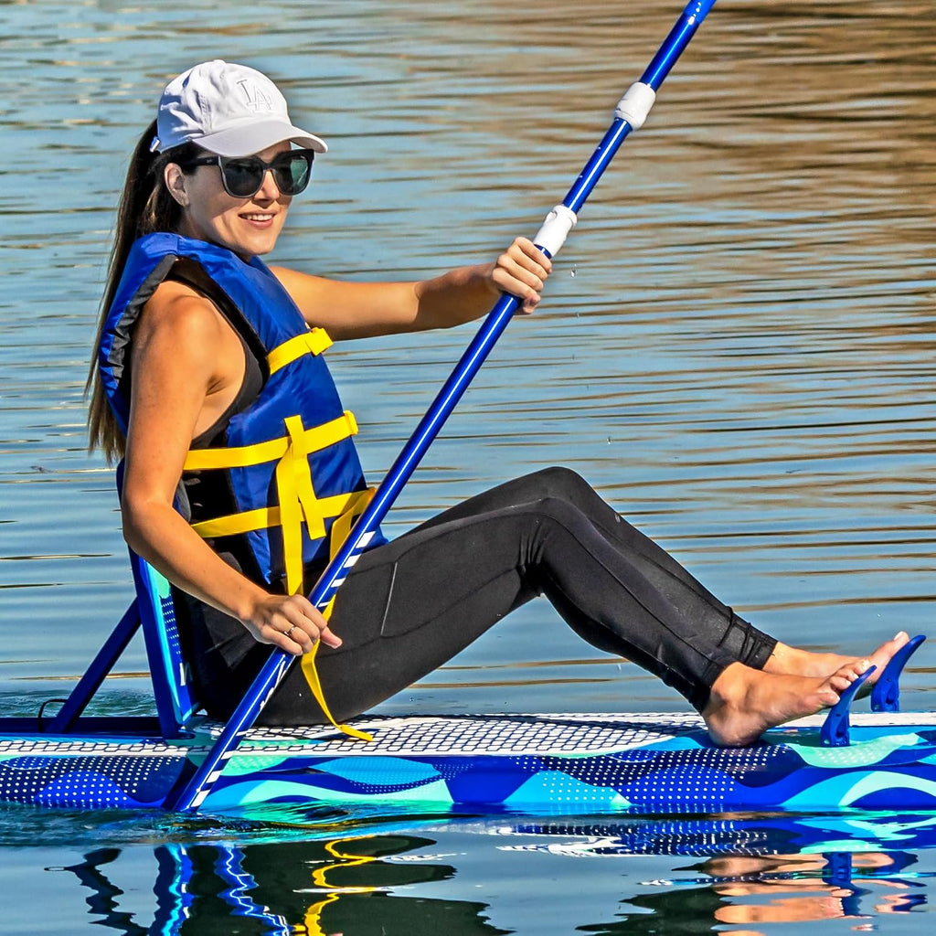 WAVESTORM 9ft6 SUP Kayak Hybrid Stand Up Paddleboard Foam Soft Top SUP for Adults and Kids of All Levels of Paddling Kayak,Blue