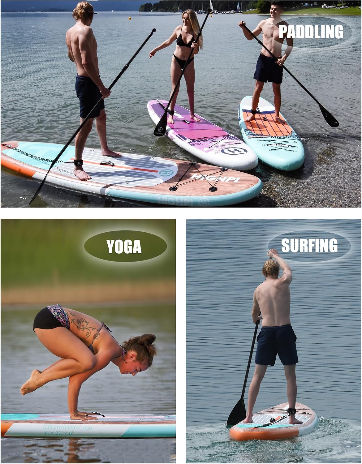 Inflatable Stand Up Paddle Board for Youth and Adults – Wide Sup with Premium Accessories, Blow Up Paddleboard for Surfing, Fishing, Yoga & More