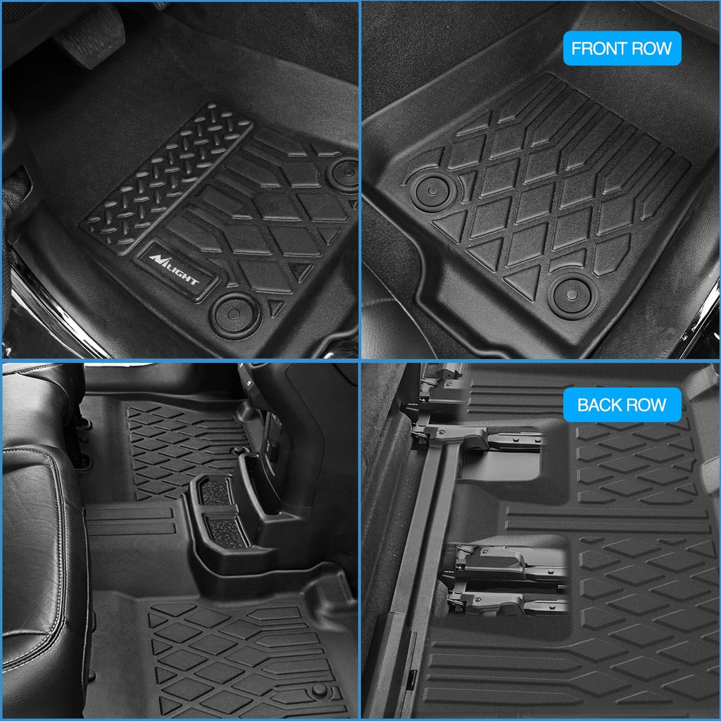 Nilight Floor Mats for Rivian R1S 2022 2023 2024 2025 (7 Seats Only) All Weather Custom Fit Heavy Duty Floor Liners