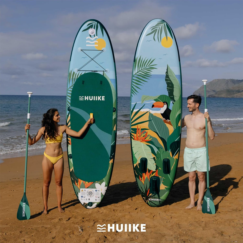HUIIKE Inflatable Paddle Board for Adults with Accessories Included, Oar, Fins, Pump. Stand Up Paddleboard Great Stability and Resistance. 10' x 33' x 5.9', Maximum Load 286 lb