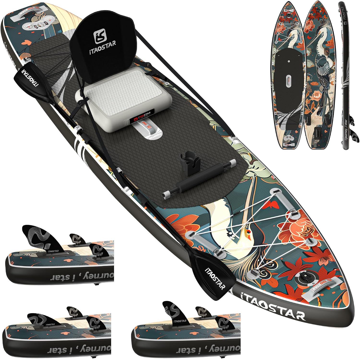 iTAOSTAR Novelty 11'6' x 35' Inflatable Stand Up Paddle Board with Seat- Stable SUP Board for Adults - Portable Paddleboard for Yoga, Surfing, Fishing - Includes Full Accessories Kit