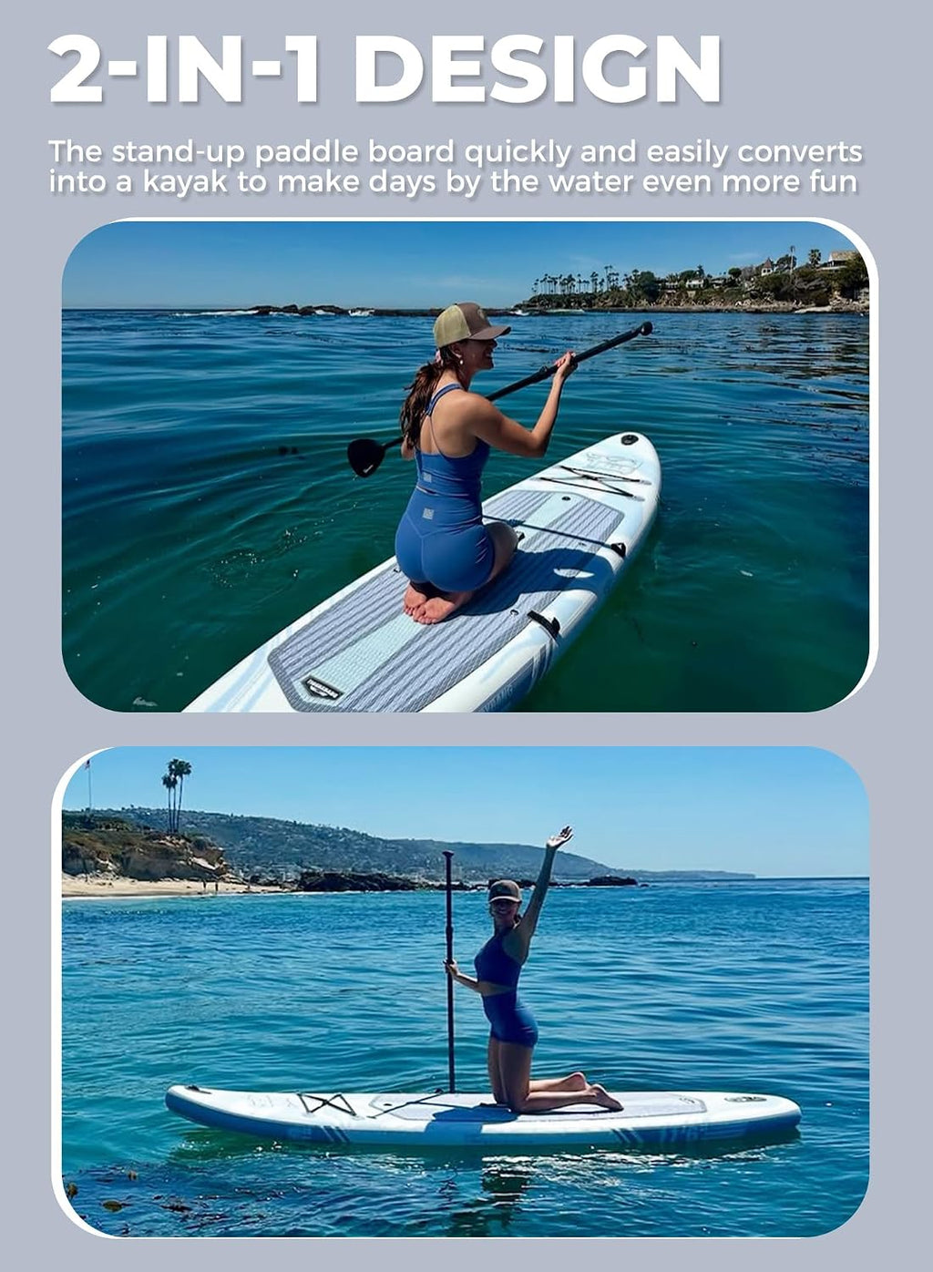 TIGERXBANG 11'6'/11'/10' Inflatable Paddle Board with Complete Accessories, Versatile Premium Paddle Boards for Adults/Youth, Stand Up Paddle Board Polar/Wave/Sunny Wave Collection