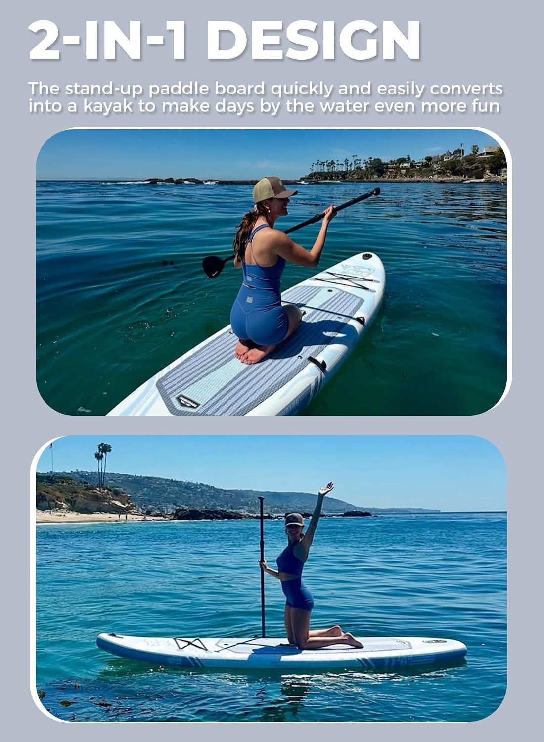 TIGERXBANG 11'6'/11'/10' Inflatable Paddle Board with Complete Accessories, Versatile Premium Paddle Boards for Adults/Youth, Stand Up Paddle Board Polar/Wave/Sunny Wave Collection