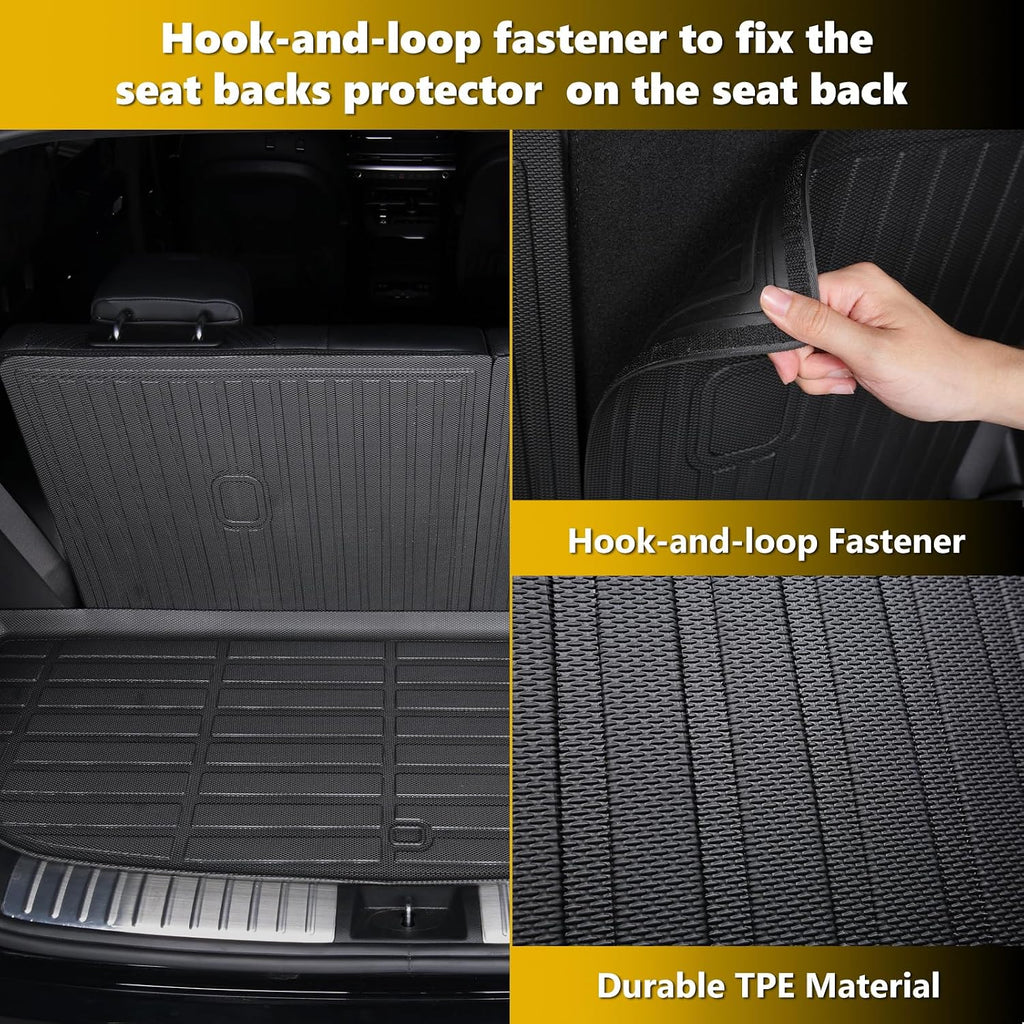 GINOWY-Floor Mats & Cargo Liner for Jeep Grand Cherokee L 2021-2026 (6 Seats Without Center Console), TPE All Weather Car Mats Rubber Mats Accessories for Grand Cherokee L Trunk Mat