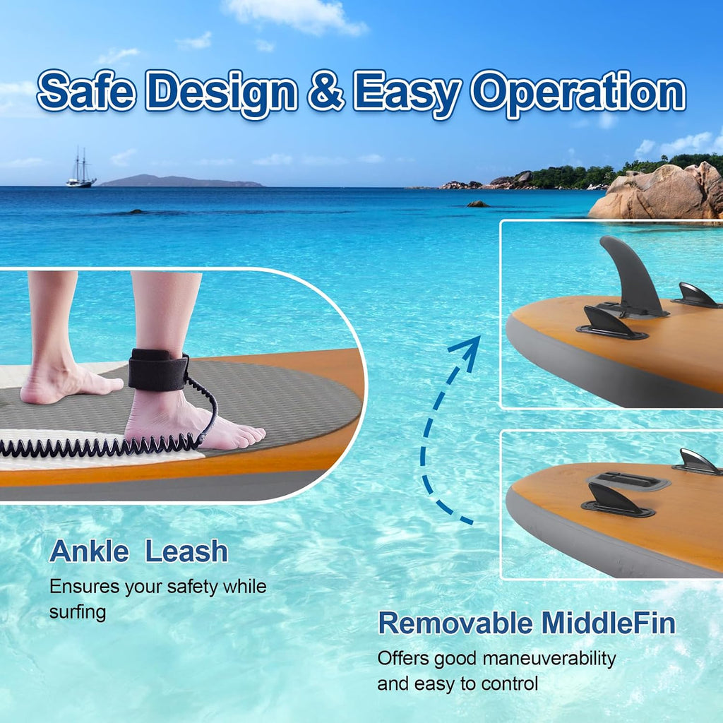 Inflatable Stand Up Paddle Board with SUP Accessories, Anti-Slip EVA Deck, Family-Friendly SUP Boards for Adults & Youth of All Skill Levels, Versatile Yoga Paddle Board