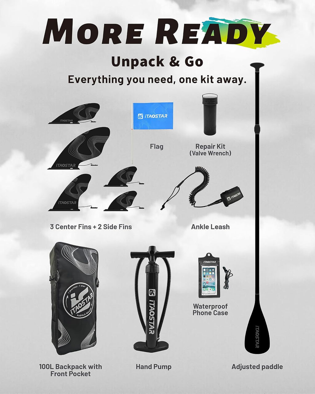 iTAOSTAR Lead 12' × 35' / 11' × 33' Stand Up Paddle Board Inflatable, Extar Wide SUP Board with 5 Fins Stable Design for Adults, Youth, All Skill Levels, Lakes, Oceans