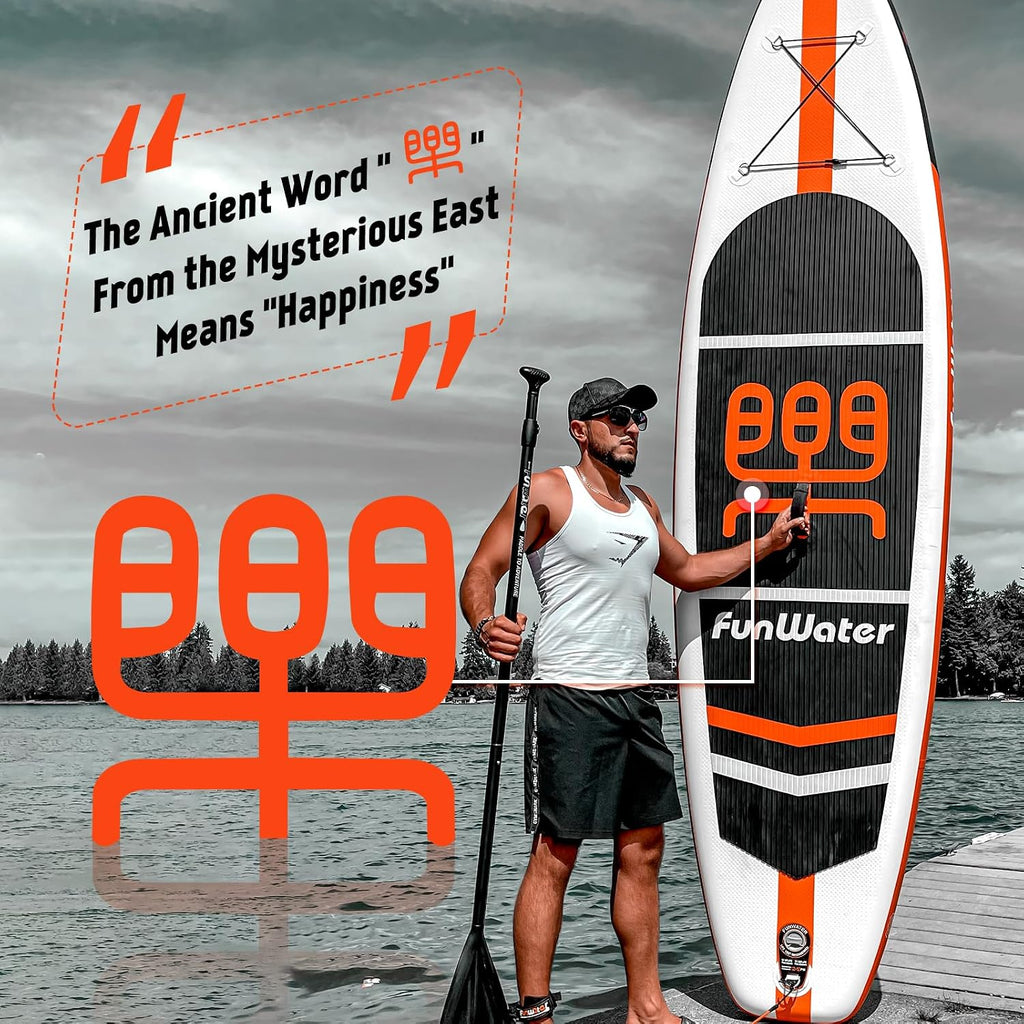 FunWater Inflatable Stand Up Paddle Board with Premium SUP Paddleboard Accessories, Anti-Slip EVA Deck, 11'6''/11'/10'6'' Paddle Boards for Adults & Youth of All Skill Levels