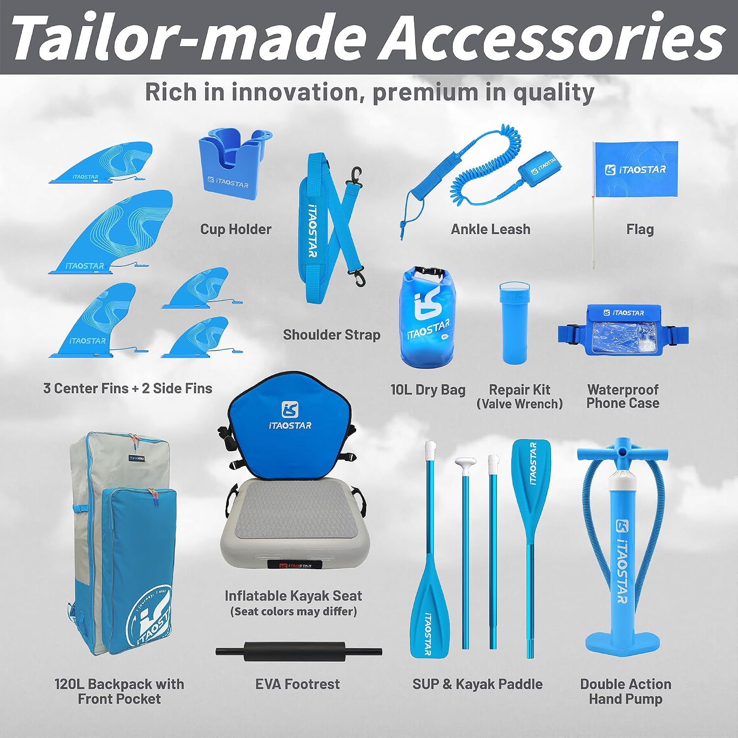 iTAOSTAR Journey 11'6' / 11'×34' / 11'×35' Extra Wide Paddle Board, One-Stop Premium SUP Board Accessories, Tailored Fins, Stable Inflatable Stand Up Paddle Boards for Youth/Adults of All Skill Levels