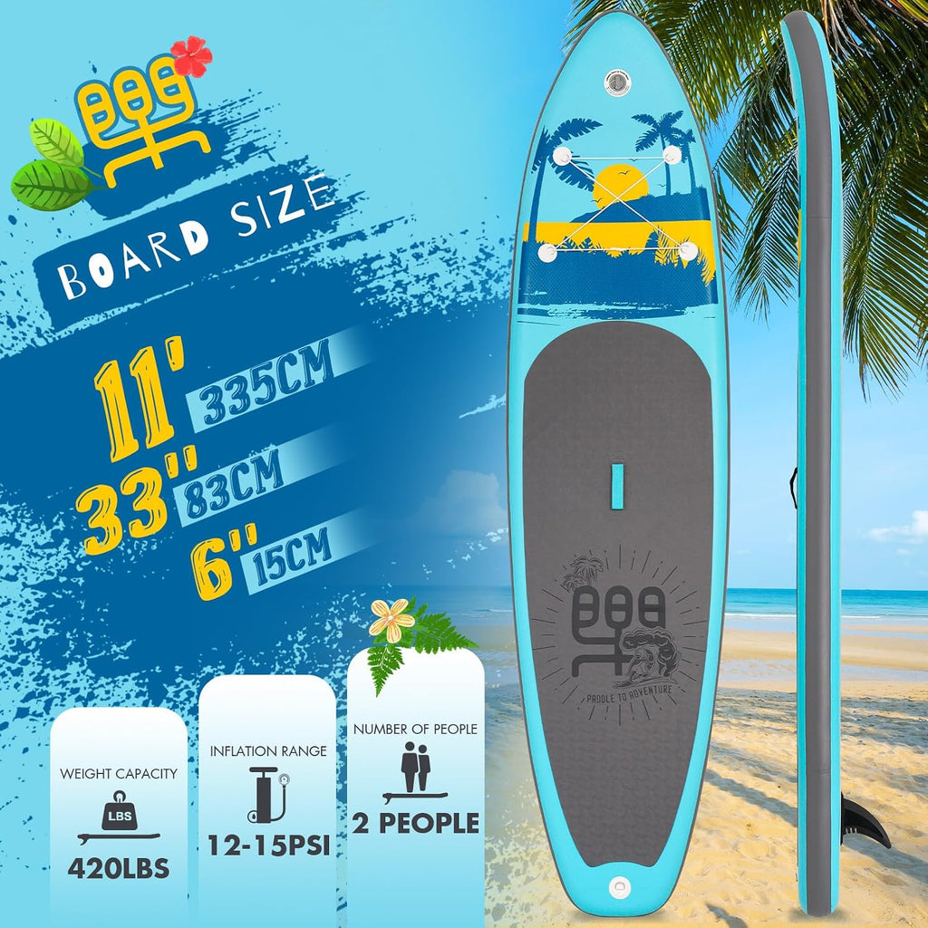 FunWater Inflatable Stand Up Paddle Board with Premium SUP Paddleboard Accessories, Anti-Slip EVA Deck, 11'6''/11'/10'6'' Paddle Boards for Adults & Youth of All Skill Levels