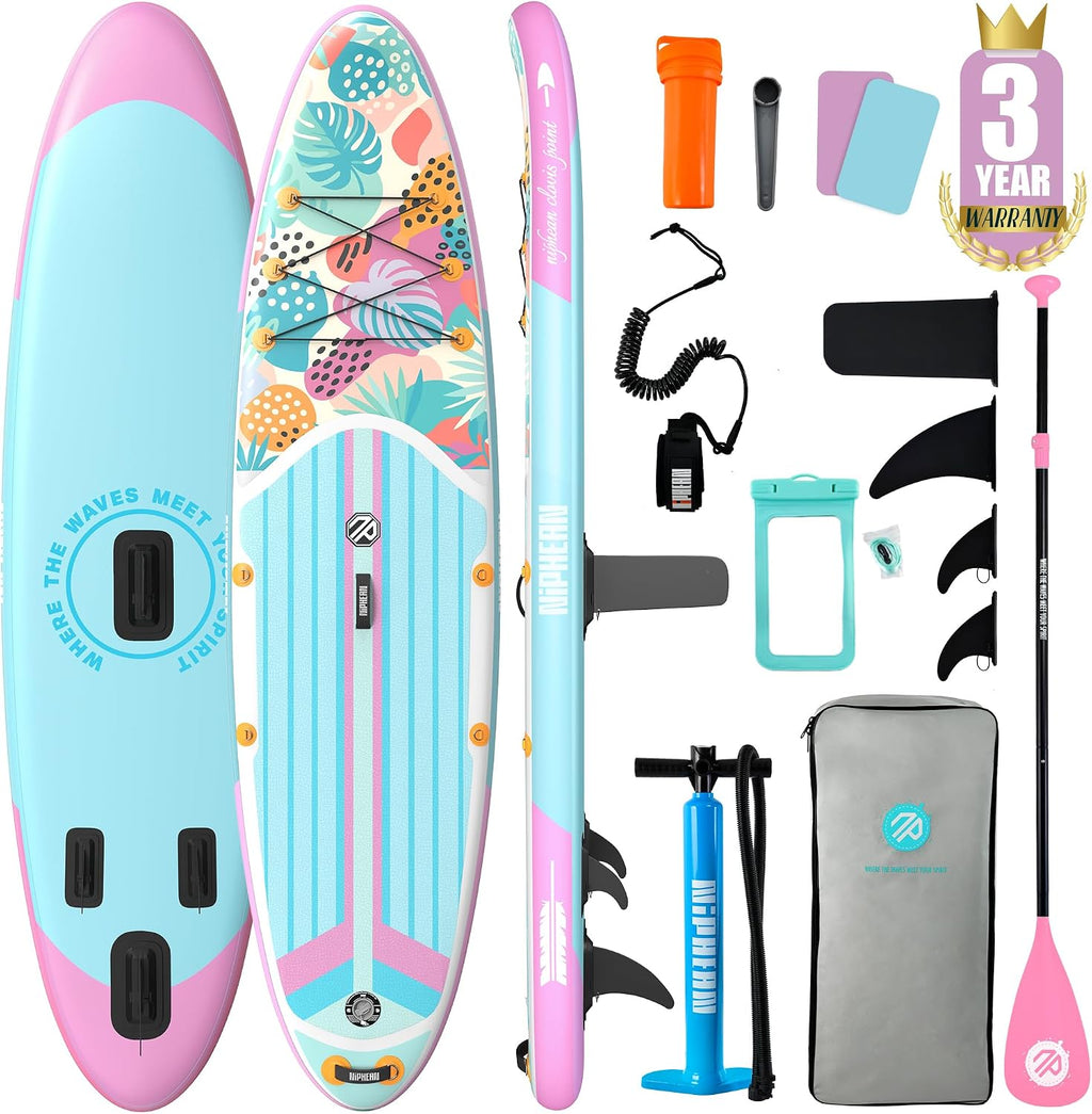 Niphean Inflatable Stand Up Paddle Board with SUP Accessories, Anti-Slip EVA Deck, 10'6'' Inflatable Paddle Boards for Adults & Youth of All Skill Levels