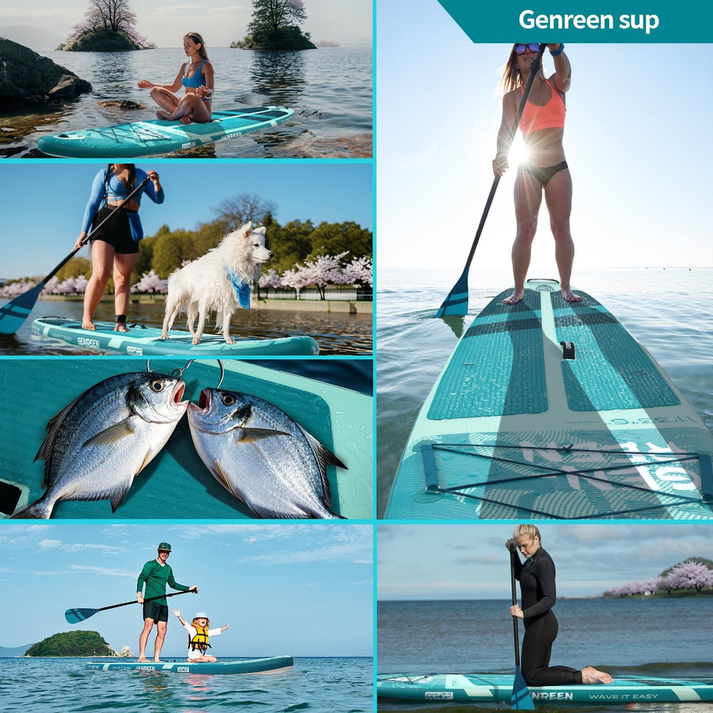 Paddle Board Stand up Paddle Board (Extra Large 11'*33/34') Newly Improved 2 Side Layers 450LBS Quality Inspection×5 (All-Season for JP customers) paddleboards Fishing Family Pet Friendly