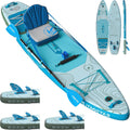 iTAOSTAR Adventure 12' × 35'/39' Inflatable Stand Up Paddle Board with Seat, Extra Wide SUP Board with 5 Fins Stable Design for Adults, Youth, All Skill Levels, Lakes, Oceans & Fishing