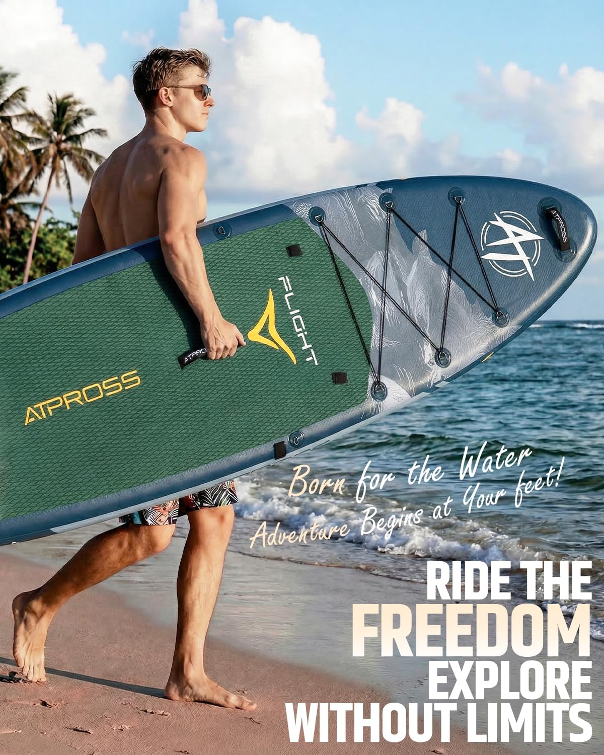 12'x36 Inflatable Paddle Board, 500lbs Extra Wide Stand Up Paddleboard for Adults with Premium SUP Accessories Kit & Backpack, Blow Up Kayak Non-Slip Stable Deck Boat for Yoga Fishing Surf