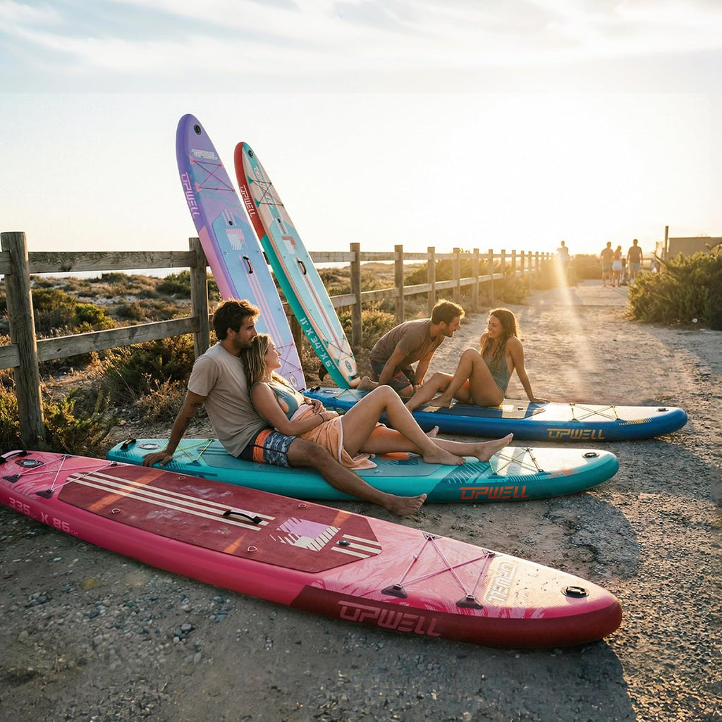 UPWELL 11'×34' Stand Up Paddle Board, SUP Board for Adults & Teens, Inflatable SUP Board with Premium Accessories, 120L Backpack, Paddle, Leash, Hand Pump, Fins