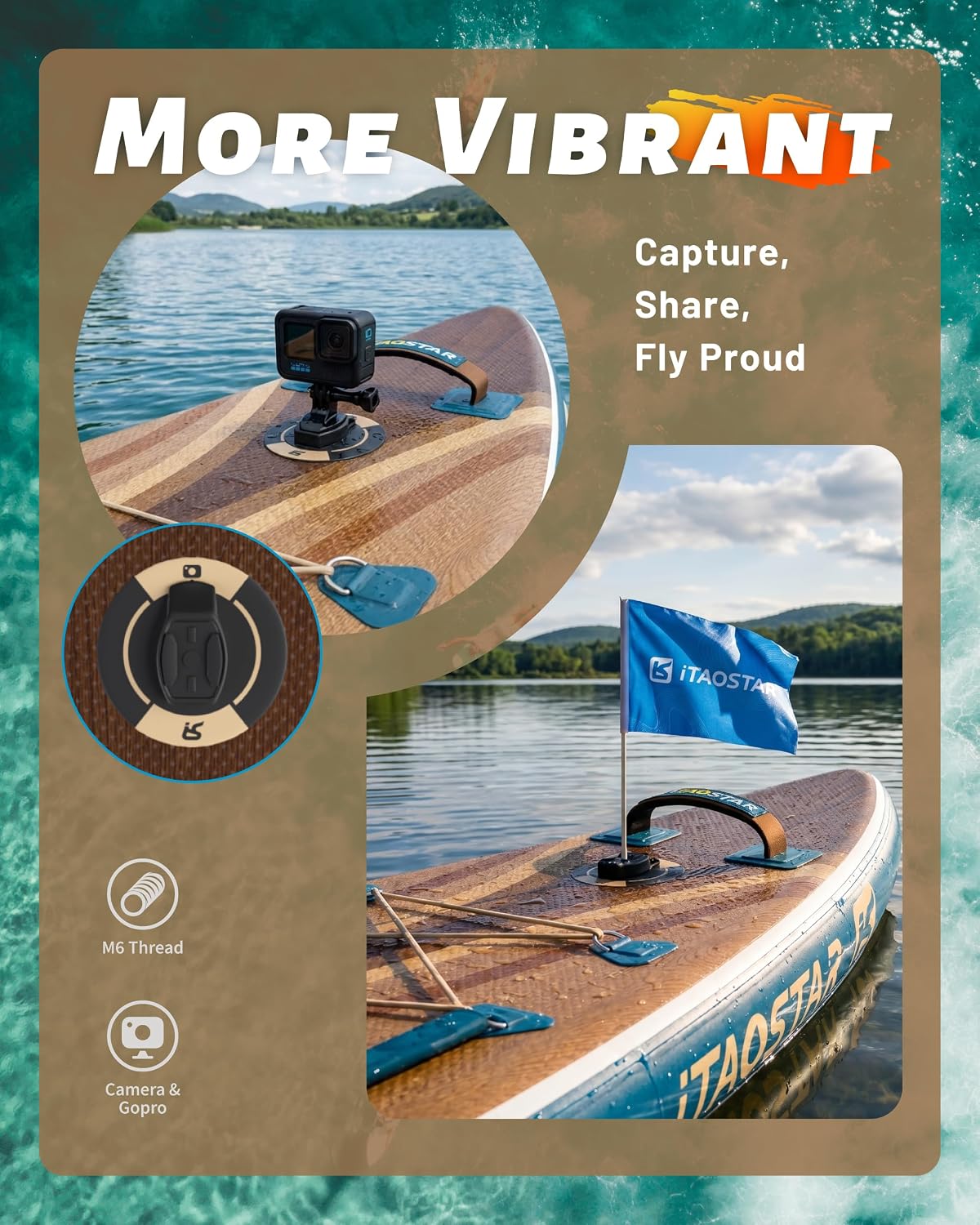 iTAOSTAR Wild 11'×36'/11'6'×34'/12'6'×33' Inflatable Paddle Board with Seat, One-Stop Premium SUP Board Gears, Tailored 5 Fins, Stable Inflatable Stand Up Paddle Boards for Youth/Adults of All Levels