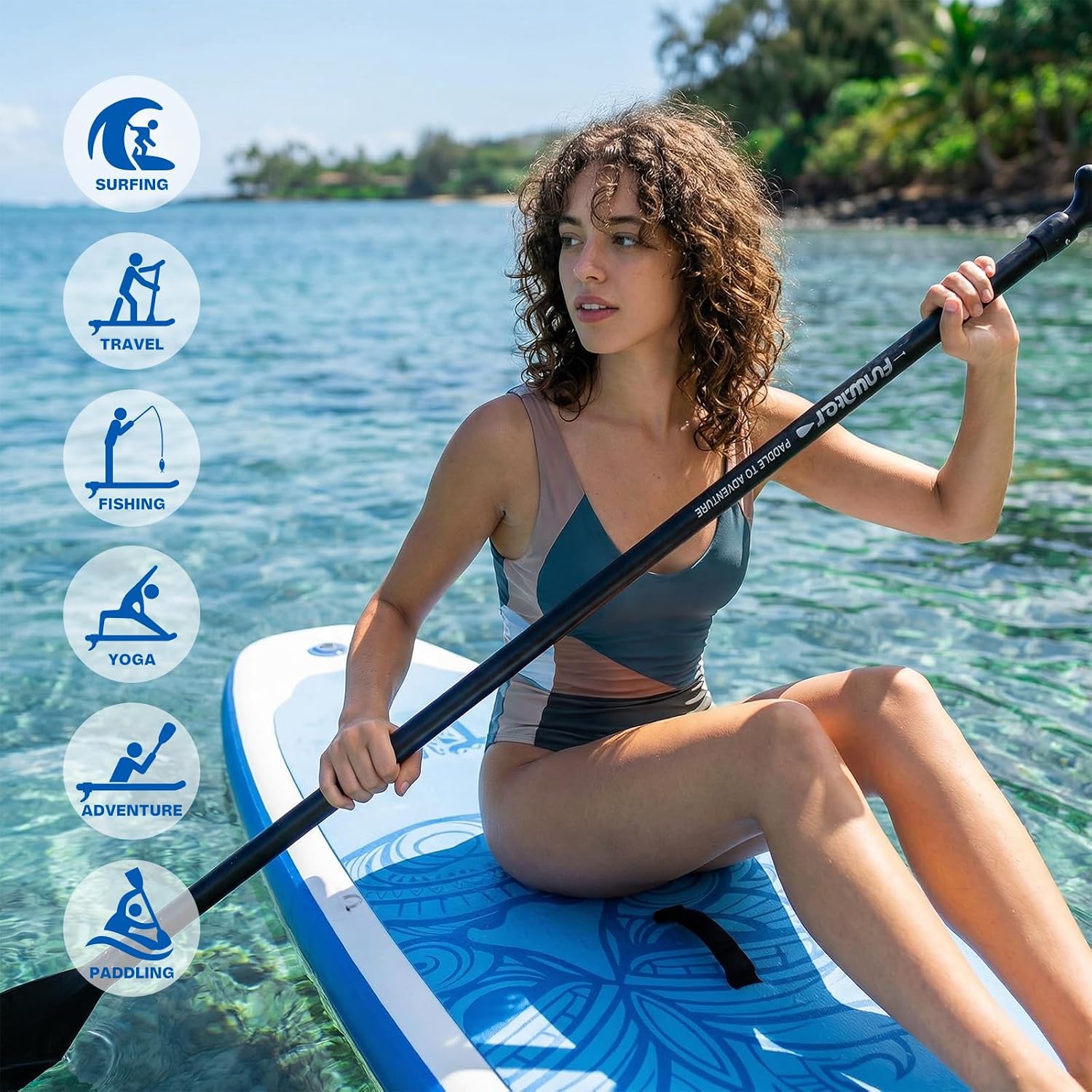 FunWater Inflatable Ultra-Light Stand Up Paddle Board for All Skill Levels with Premium SUP Paddleboard Accessories,Non-Slip Comfort Deck for Youth & Adults
