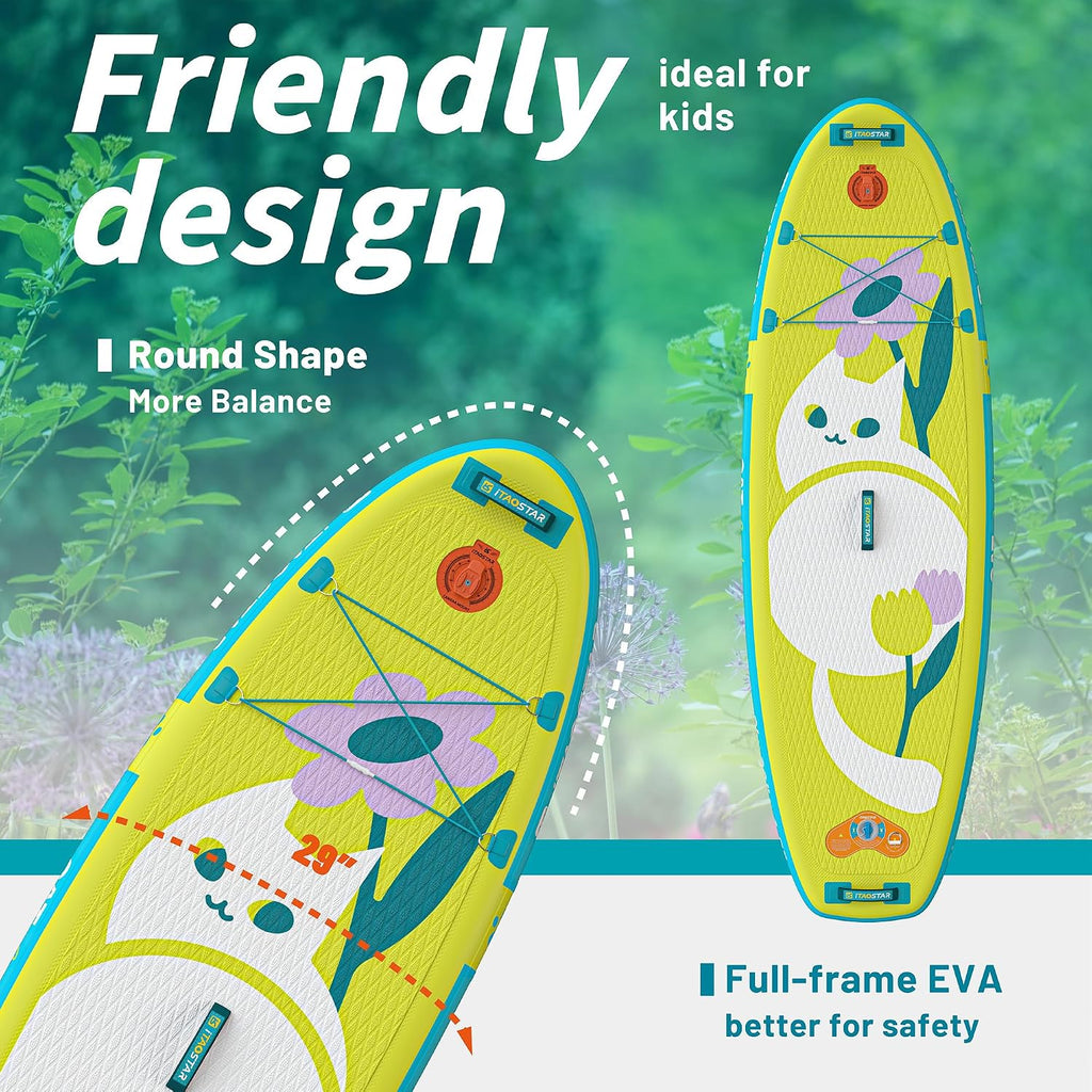 iTAOSTAR Pets 8'×29' / 11'×35' / 11'6'×34'/11'×34' Inflatable Paddle Board, One-Stop Premium SUP Accessories, Extra Wide Paddle Board for More Balance, Tailored Fins for More Fun