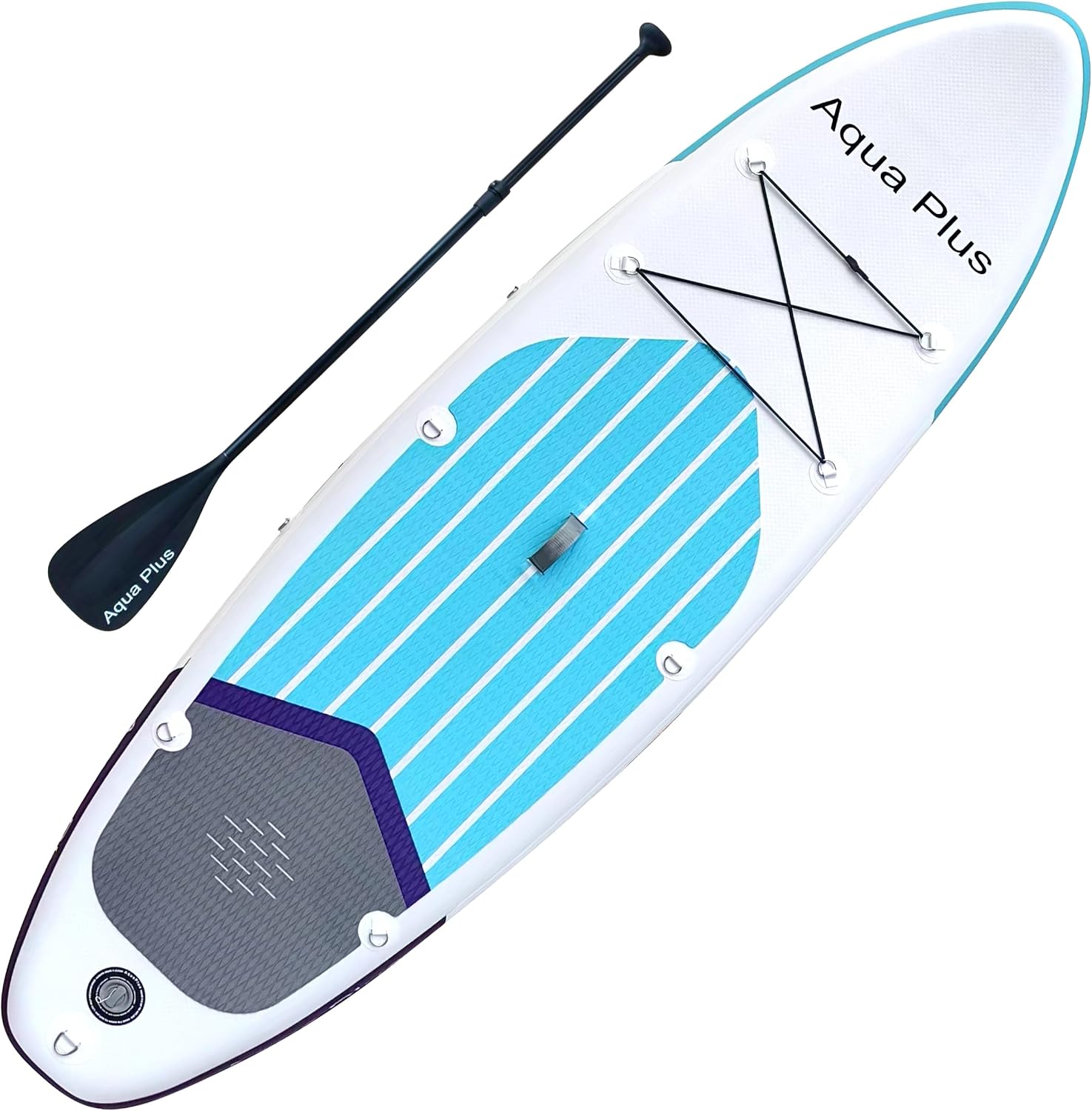 Aqua Plus 6inches Thick Inflatable SUP for All Skill Levels Stand Up Paddle Board,Paddle,Pump,ISUP Travel Backpack, Leash,Shoulder Strap,Youth,Adult Inflatable Paddle Board