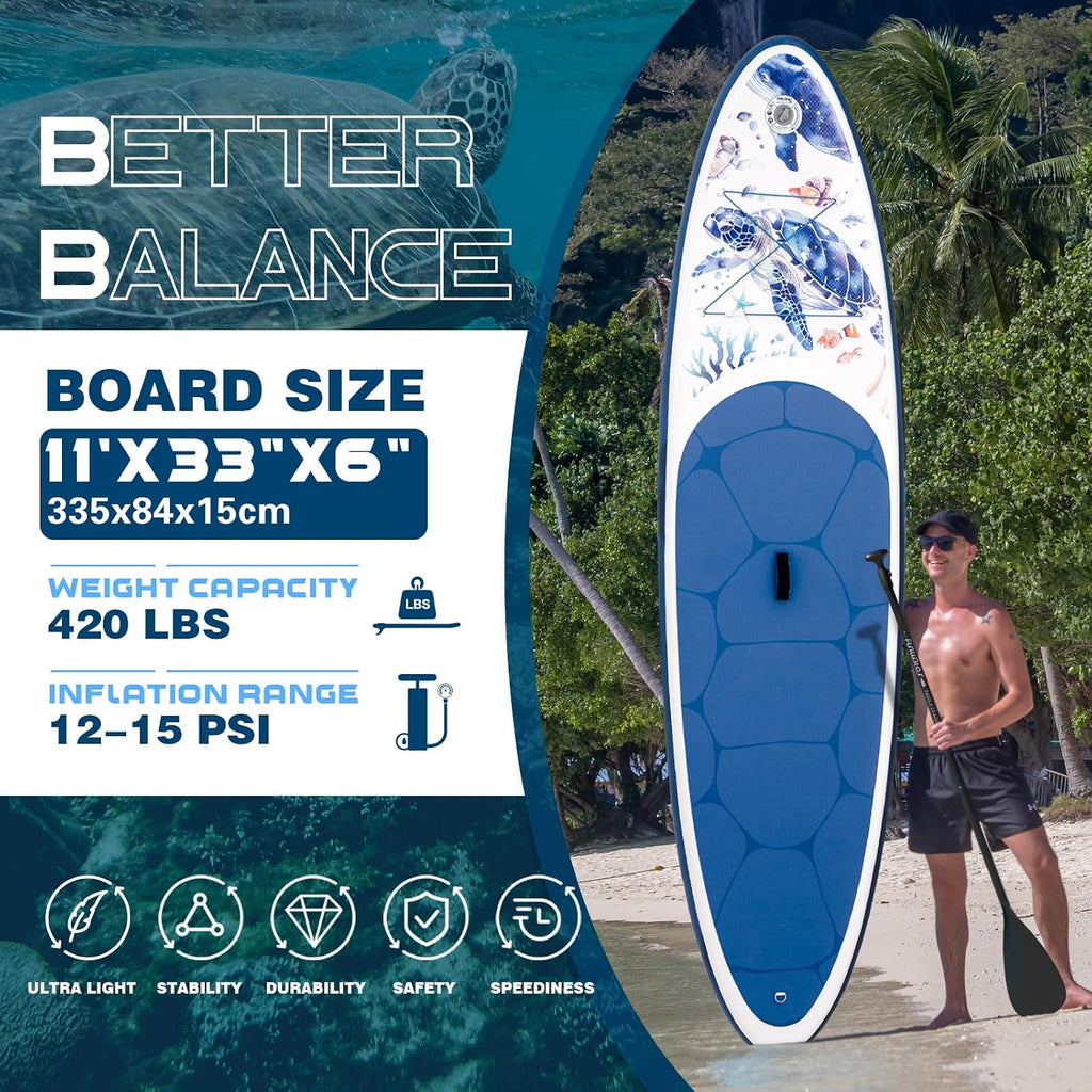 FunWater Stand Up Paddle Board Ultra-Light Inflatable Paddleboard with SUP Accessories for Adults & Youth of All Skill Levels