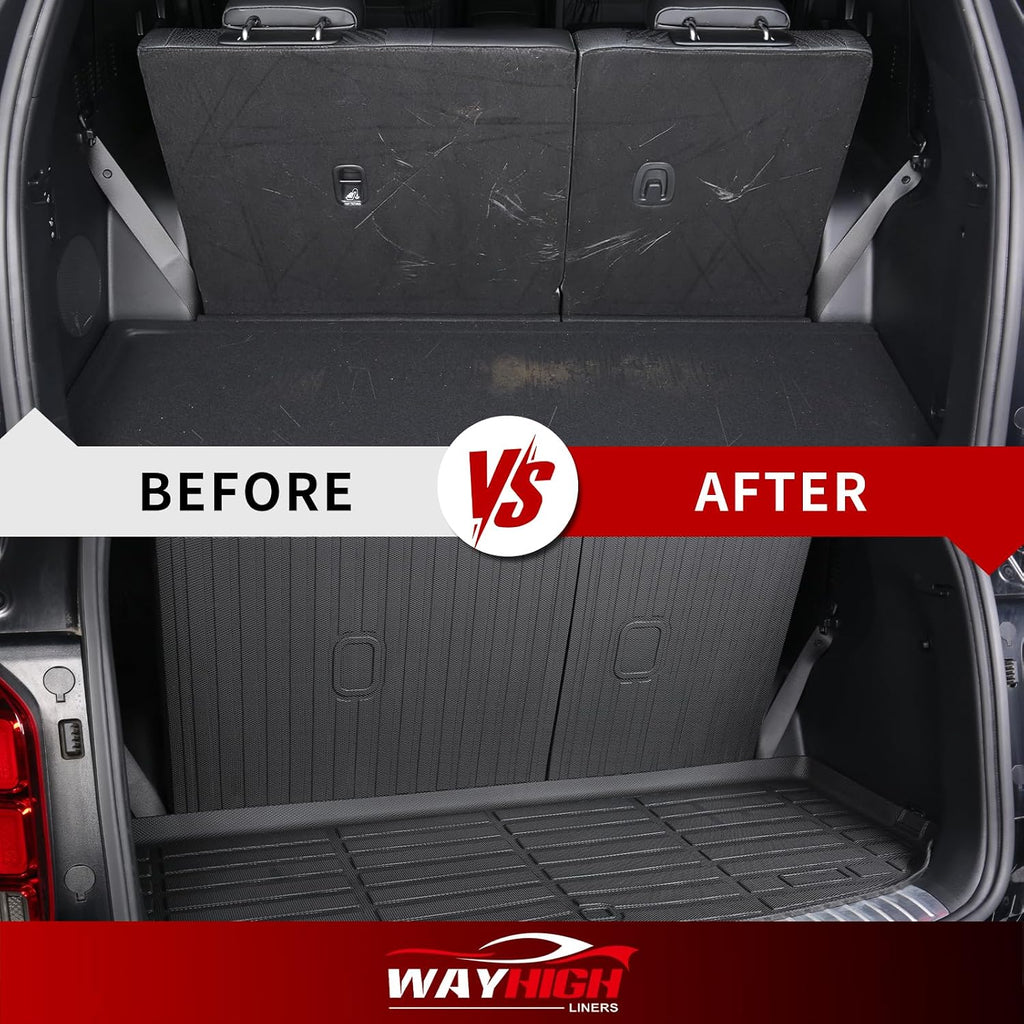 Wayhigh® Floor Mats & Seatback Cargo Liner for Mazda CX9 2007-2015 All Weather TPE Car Mats with SeatBack Floor Liners for Mazda CX9 2007-2015 Accessories, Full Set