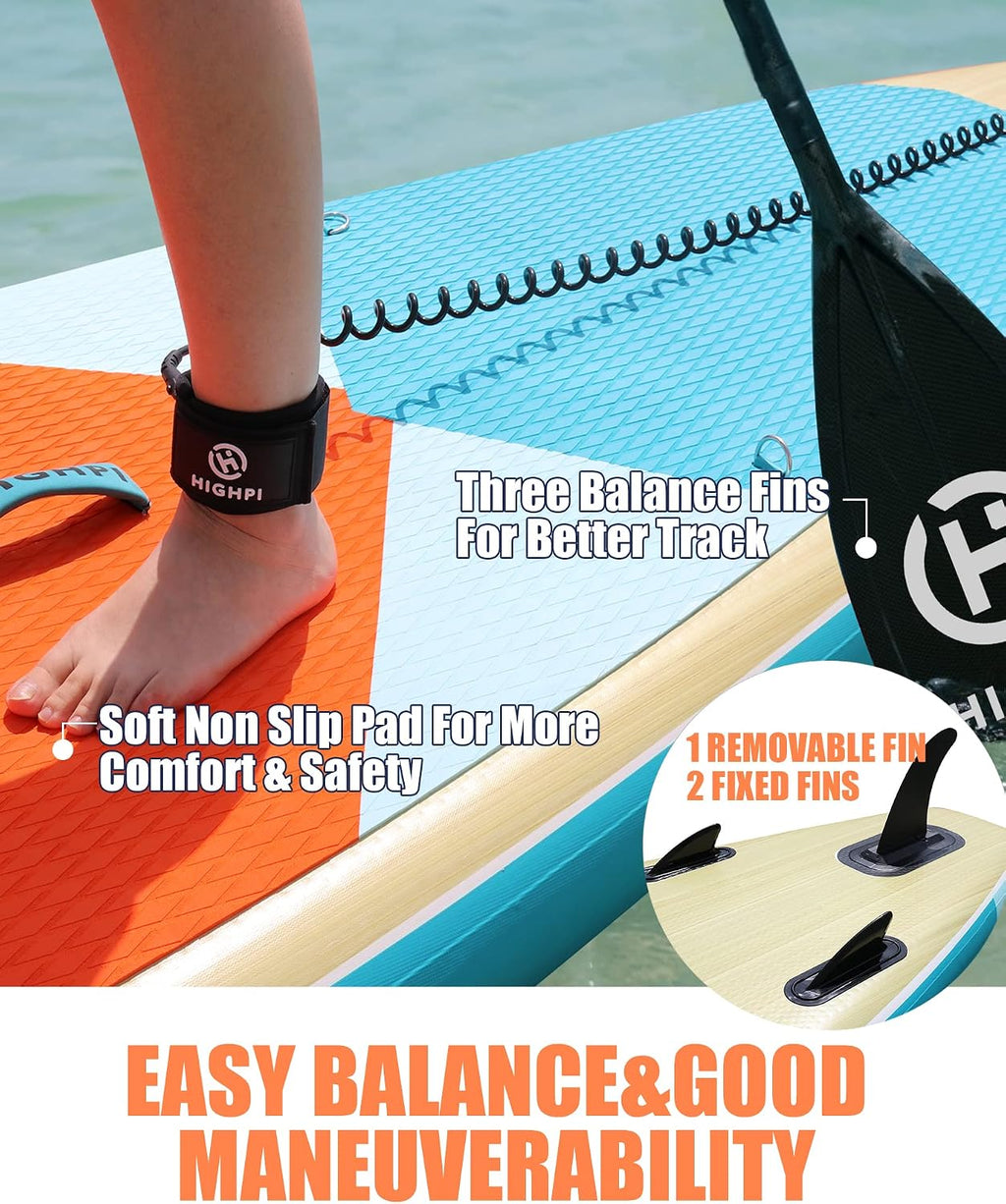 Inflatable Stand Up Paddle Board for Youth and Adults – Wide Sup with Premium Accessories, Blow Up Paddleboard for Surfing, Fishing, Yoga & More