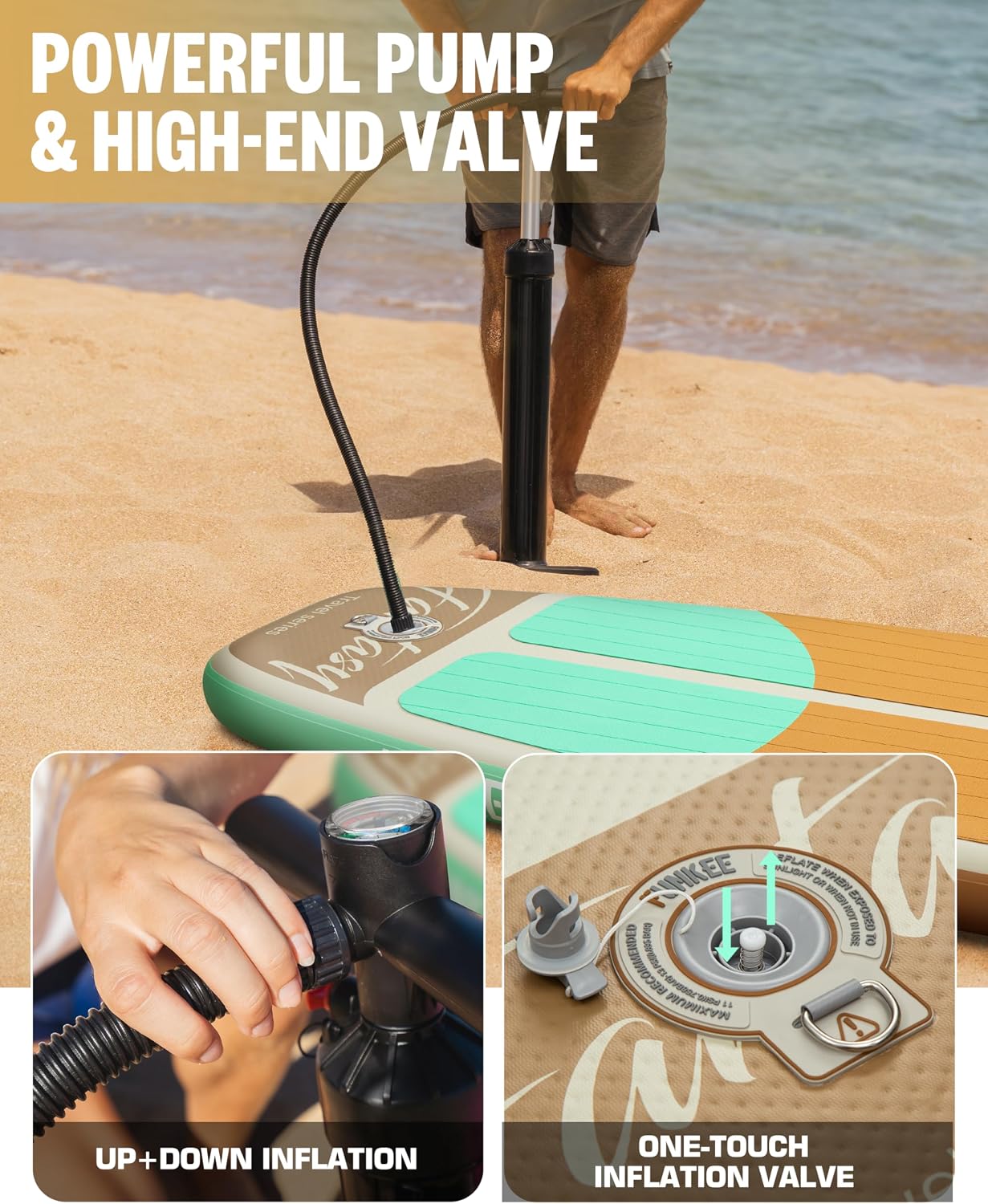 11'×34'×6' Extra Wide Inflatable Stand Up Paddle Board, Sup Board with Removable Fins, Backpack, Floating Paddle, Safety Leash, Floating Phone Case for Adults & Youth of All Skill Levels