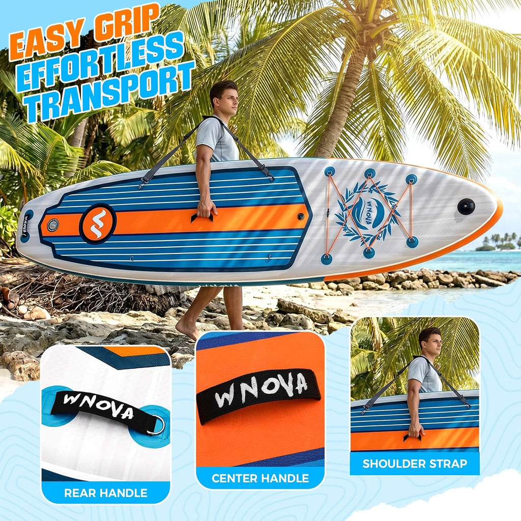 11' Inflatable Stand Up Paddle Board, 34' Extra Wide Stable iSUP for Adults & Youth, with Camera Mount & Premium Accessories, Non-Slip Deck for All Skill Levels