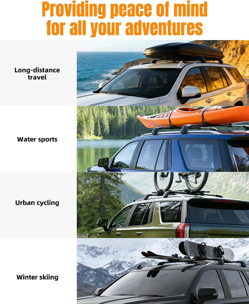 Roof Rack Cross Bars 350lbs Aluminum Lockable Crossbars Fit for 2021-2026 Chevy Tahoe Suburban GMC Yukon XL Cadillac Escalade ESV Anti-Noise Stable Rooftop Luggage Rack