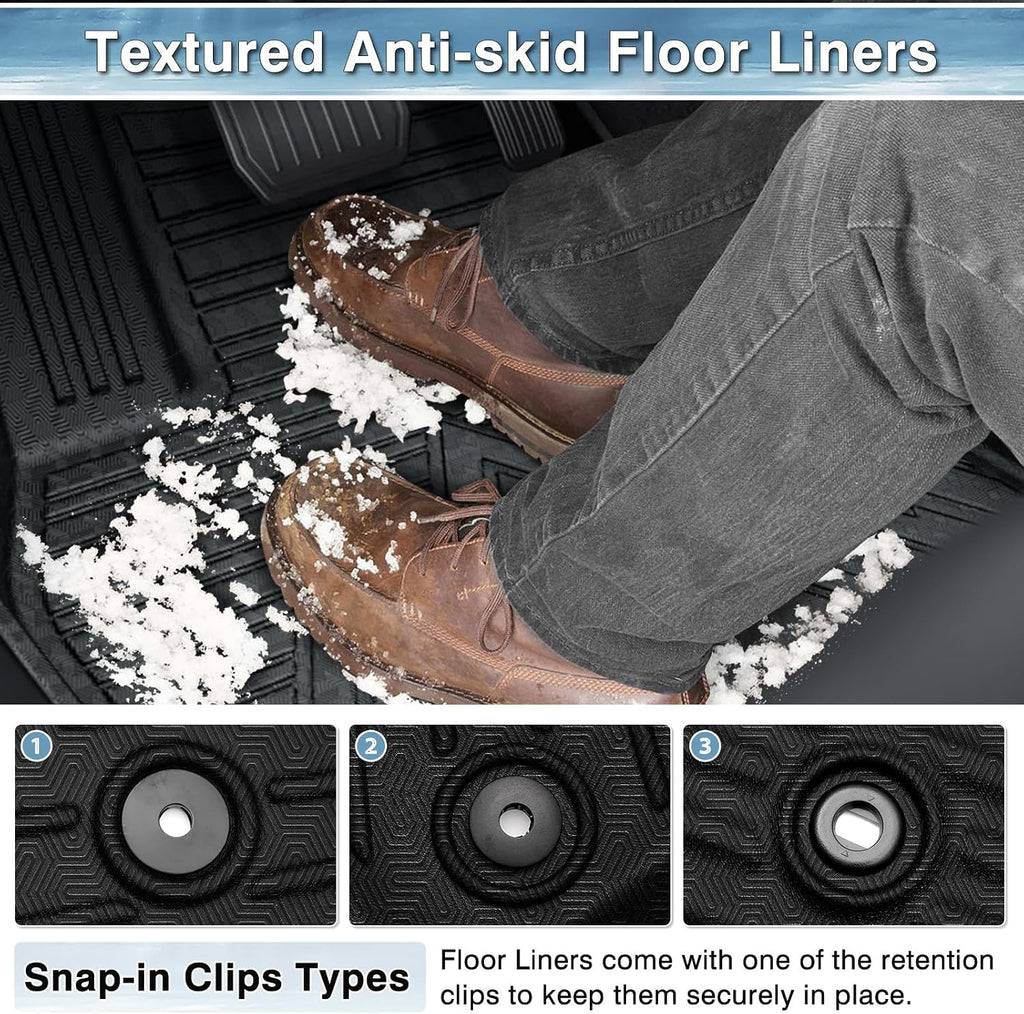 Mixsuper Floor Mats for Chevy Traverse 2018-2023/ Traverse Limited 2024, Cargo Mat Backrest Mats for Traverse (7 Seats), All Weather 2 Row Floor Liners and Trunk Mat Accessories Set Black