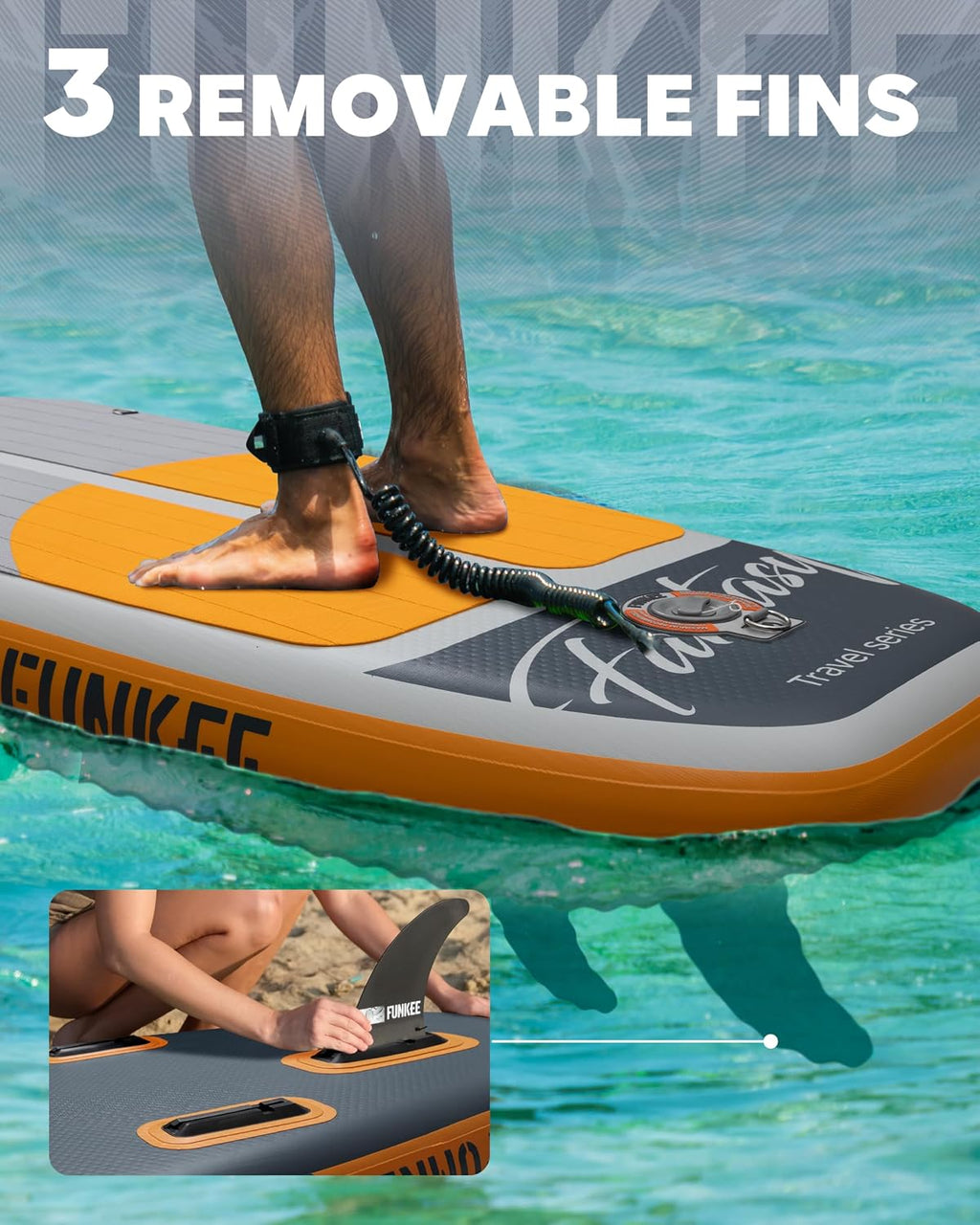 11'×34'×6' Extra Wide Inflatable Stand Up Paddle Board, Sup Board with Removable Fins, Backpack, Floating Paddle, Safety Leash, Floating Phone Case for Adults & Youth of All Skill Levels