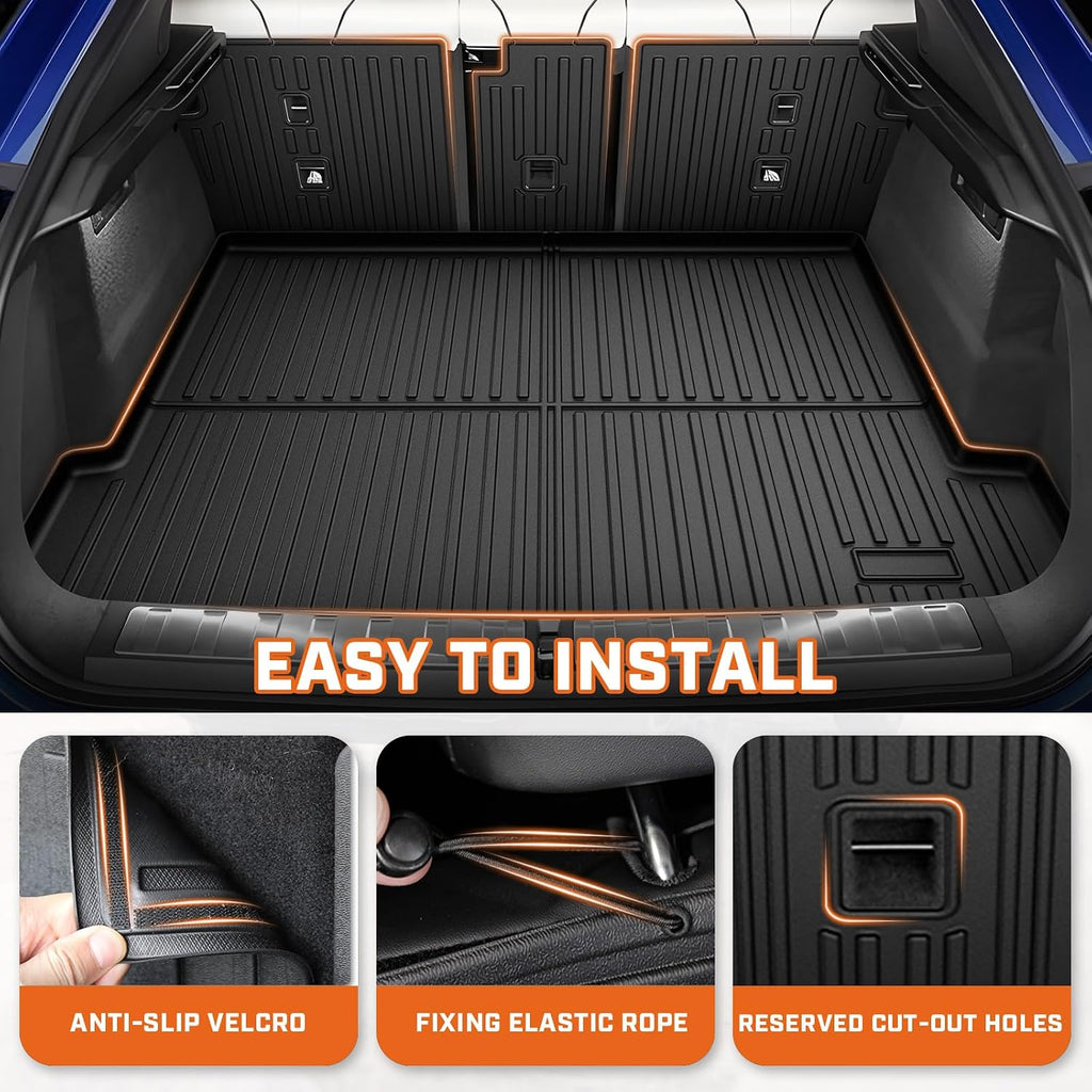 Mixsuper Floor Mat & Cargo Liner for 2020-2026 BMW X6 M/M50i/sDrive40i/xDrive40i G06,All Weather TPE Floor Liners with Trunk Mat & Backrest Protectors,X6 Accessories,Anti-Slip Floor Liners Set Black